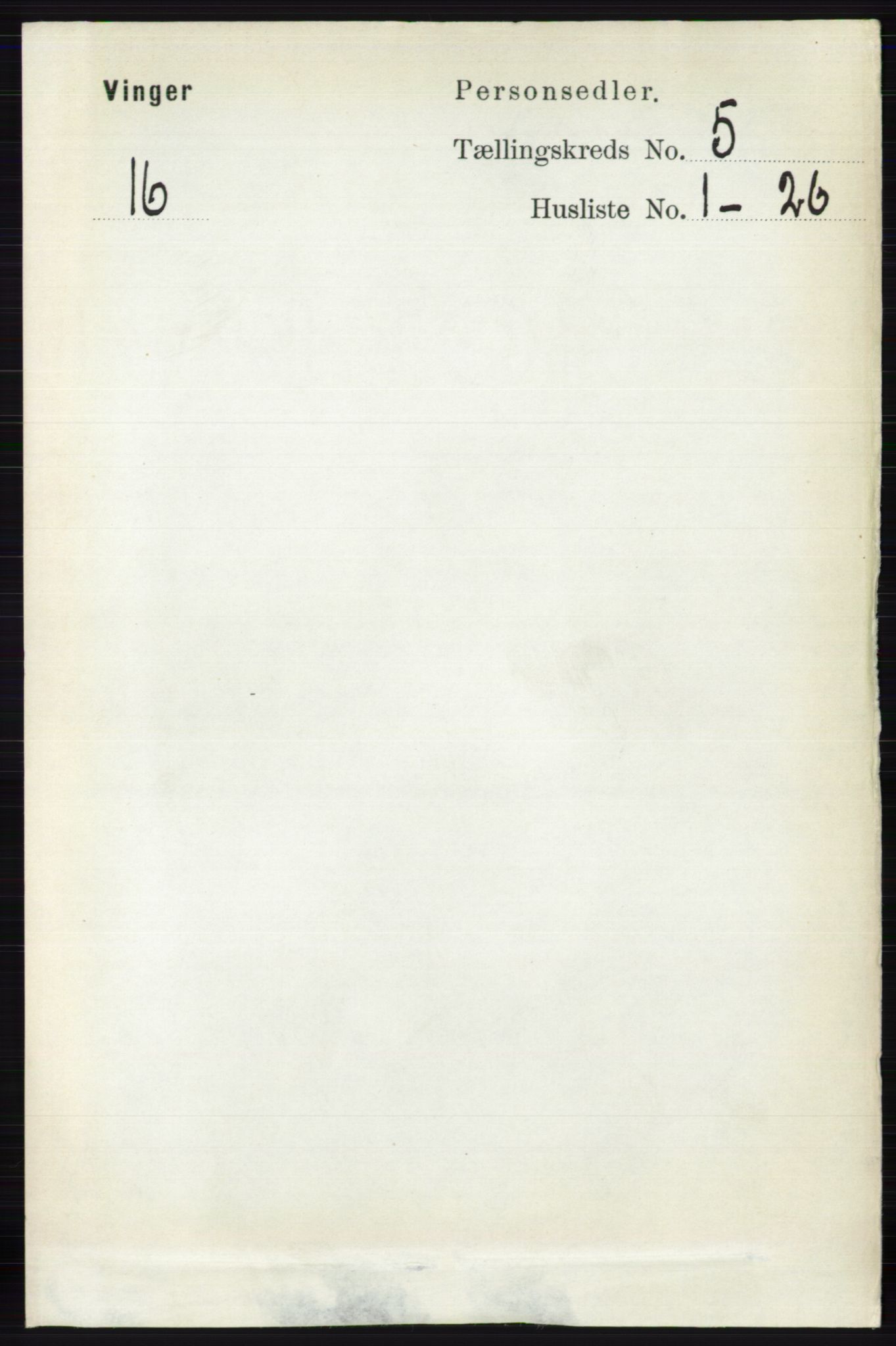 RA, 1891 census for 0421 Vinger, 1891, p. 2046