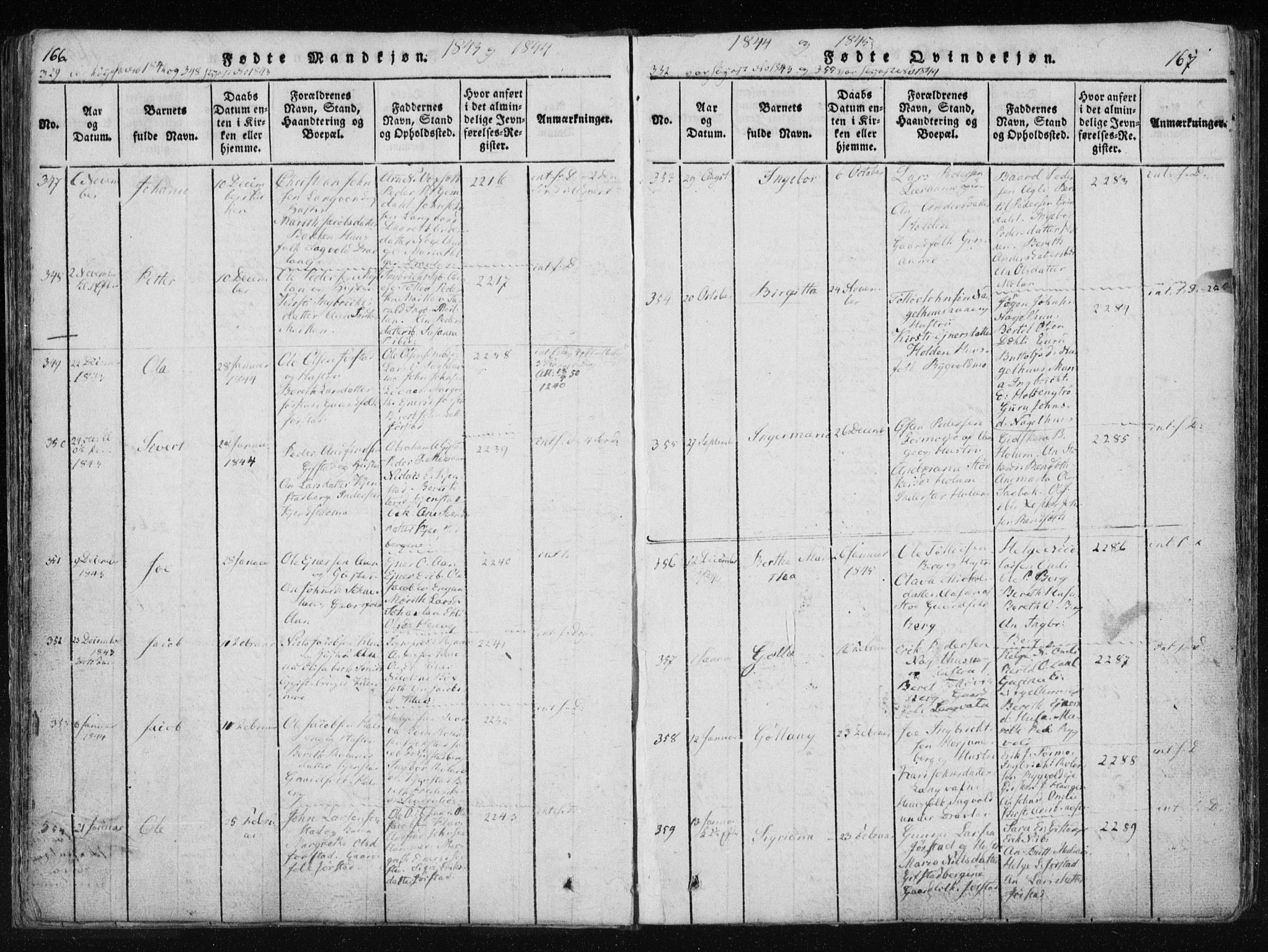 Ministerialprotokoller, klokkerbøker og fødselsregistre - Nord-Trøndelag, SAT/A-1458/749/L0469: Parish register (official) no. 749A03, 1817-1857, p. 166-167