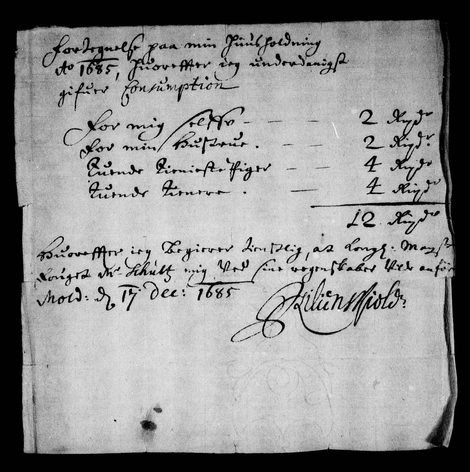 Rentekammeret inntil 1814, Reviderte regnskaper, Stiftamtstueregnskaper, Trondheim stiftamt og Nordland amt, AV/RA-EA-6044/R/Rg/L0081: Trondheim stiftamt og Nordland amt, 1685