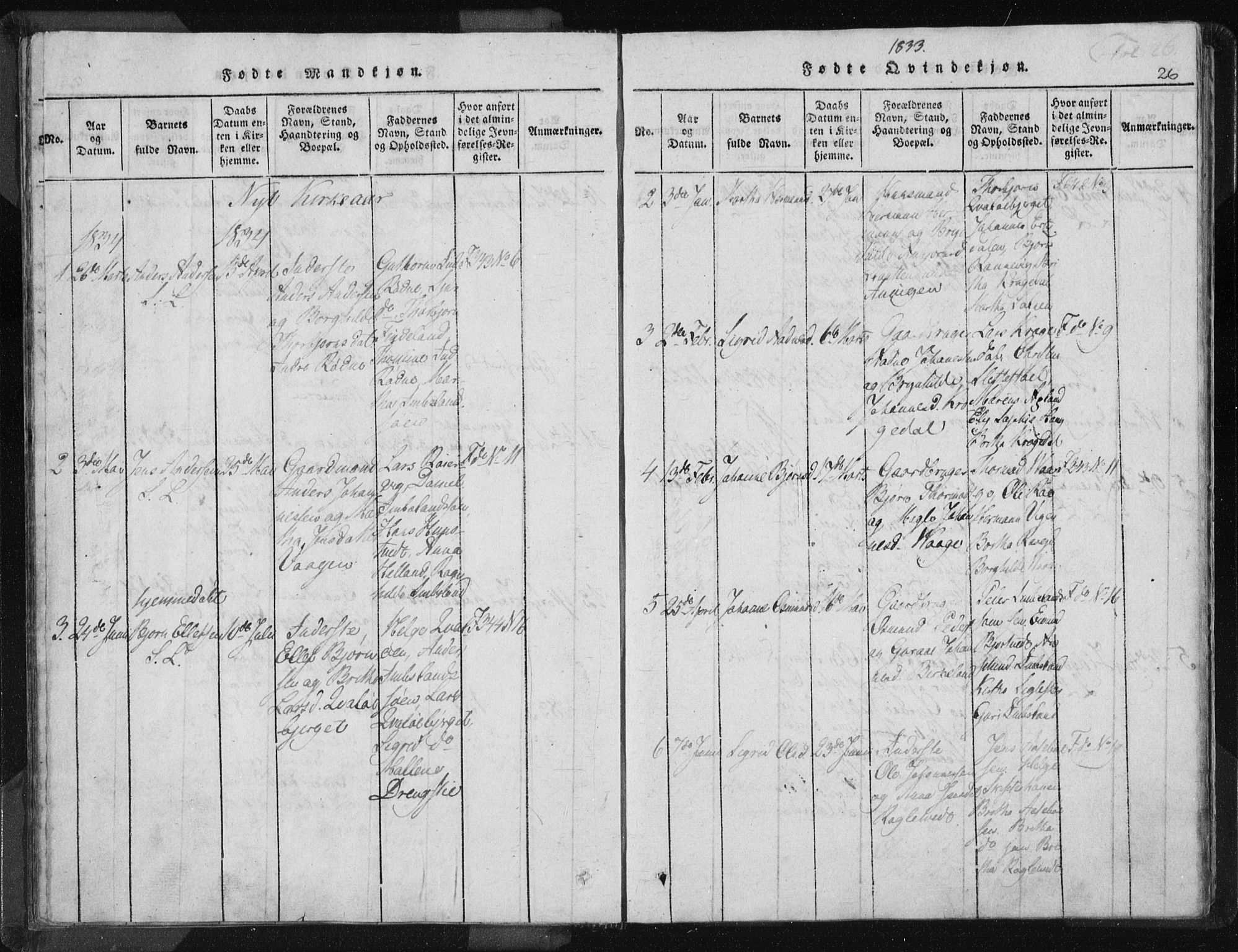 Vikedal sokneprestkontor, AV/SAST-A-101840/01/IV: Parish register (official) no. A 5, 1817-1850, p. 26