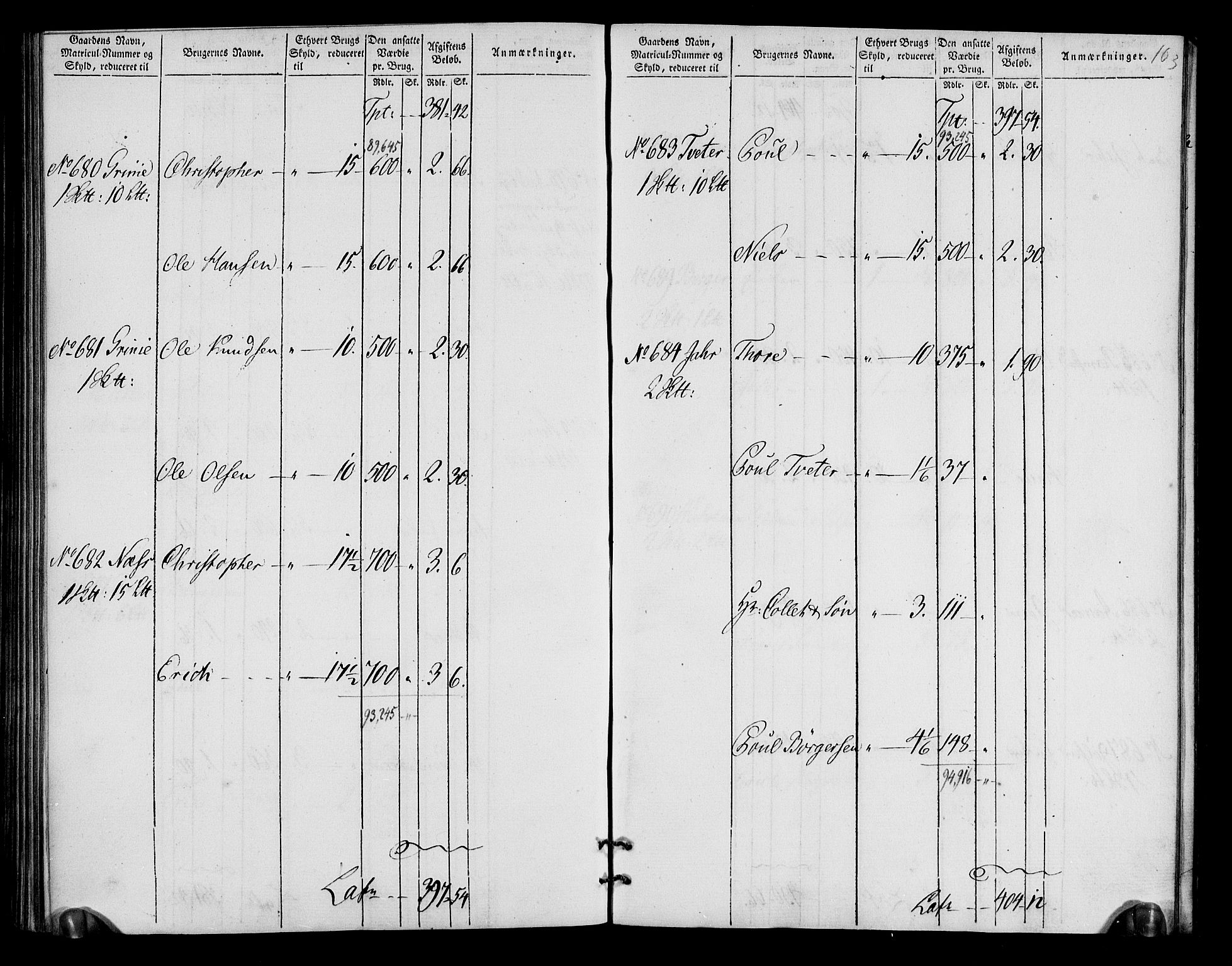 Rentekammeret inntil 1814, Realistisk ordnet avdeling, AV/RA-EA-4070/N/Ne/Nea/L0018: Nedre Romerike fogderi. Oppebørselsregister, 1803-1804, p. 107