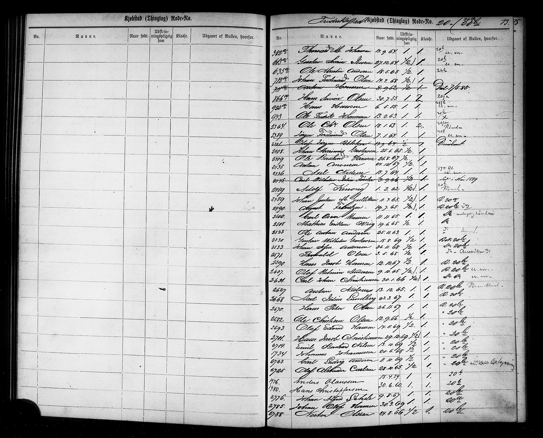 Fredrikstad mønstringskontor, SAO/A-10569b/F/Fc/Fcc/L0001: Utskrivningsregisterrulle, 1868, p. 61