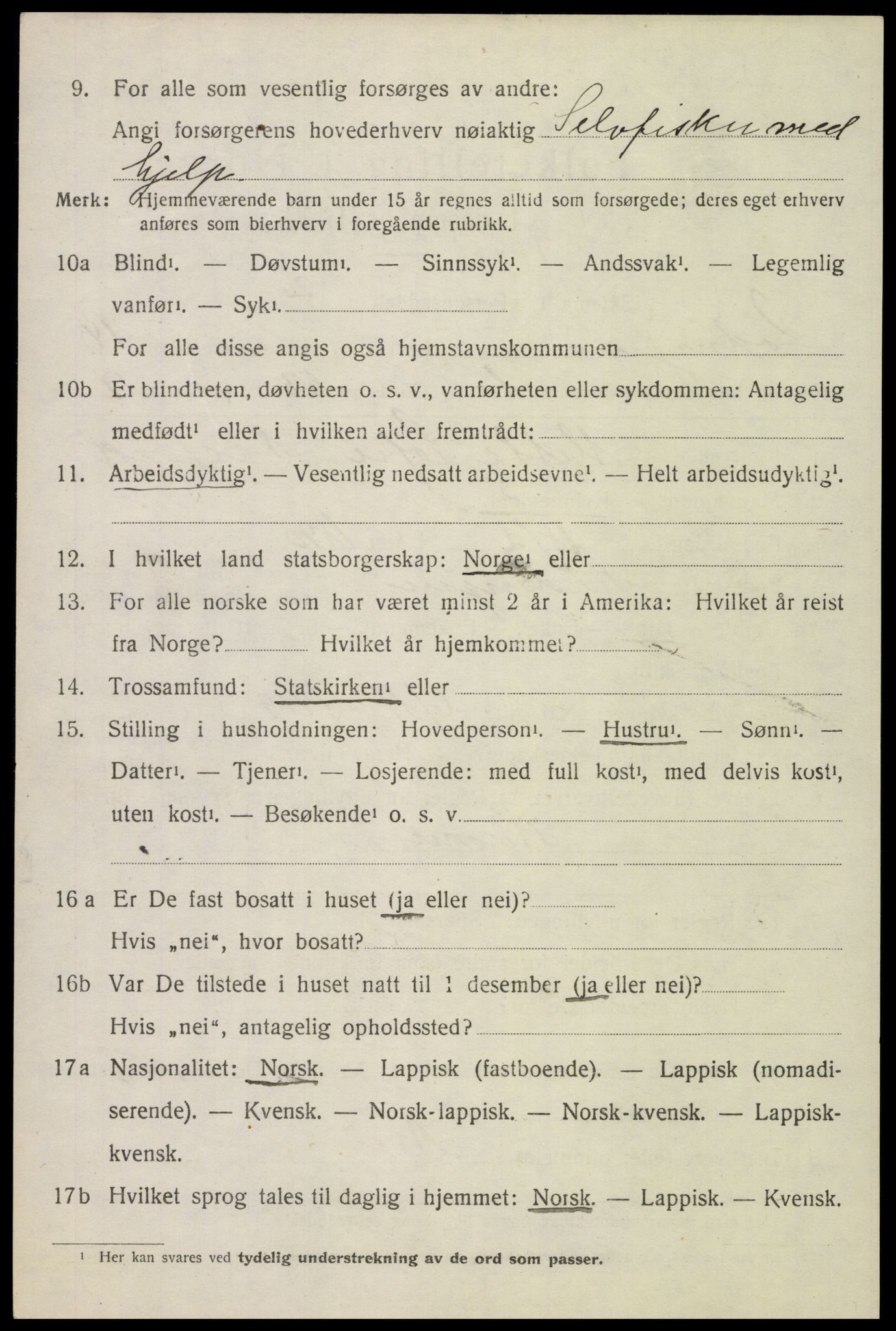 SAT, 1920 census for Lødingen, 1920, p. 6958