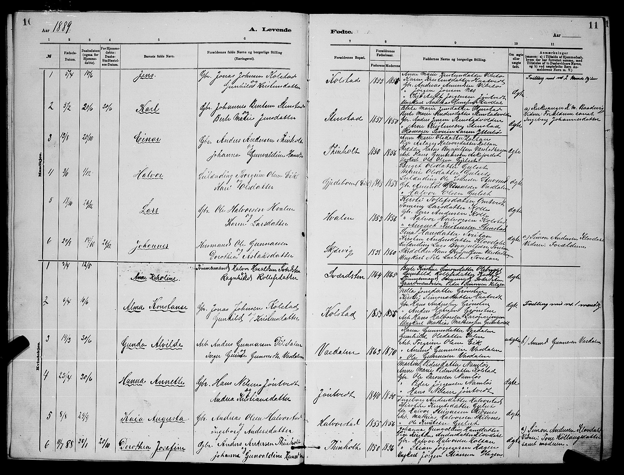 Holla kirkebøker, SAKO/A-272/G/Gb/L0001: Parish register (copy) no. II 1, 1882-1897, p. 11