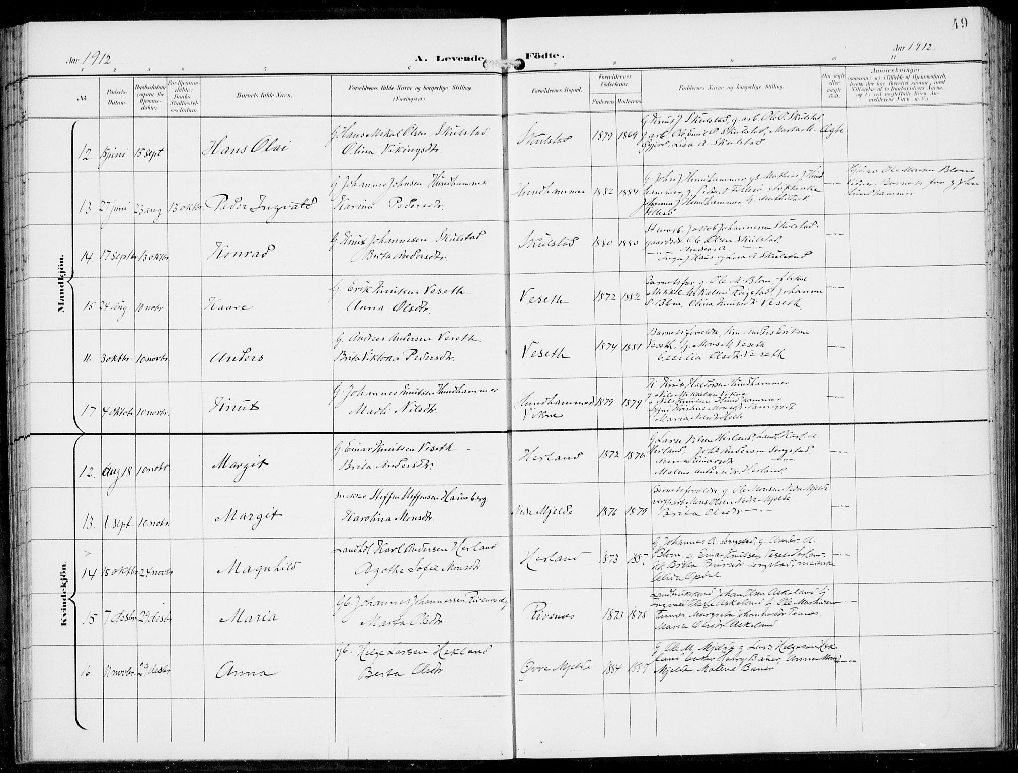 Haus sokneprestembete, SAB/A-75601/H/Haa: Parish register (official) no. B  2, 1899-1912, p. 49