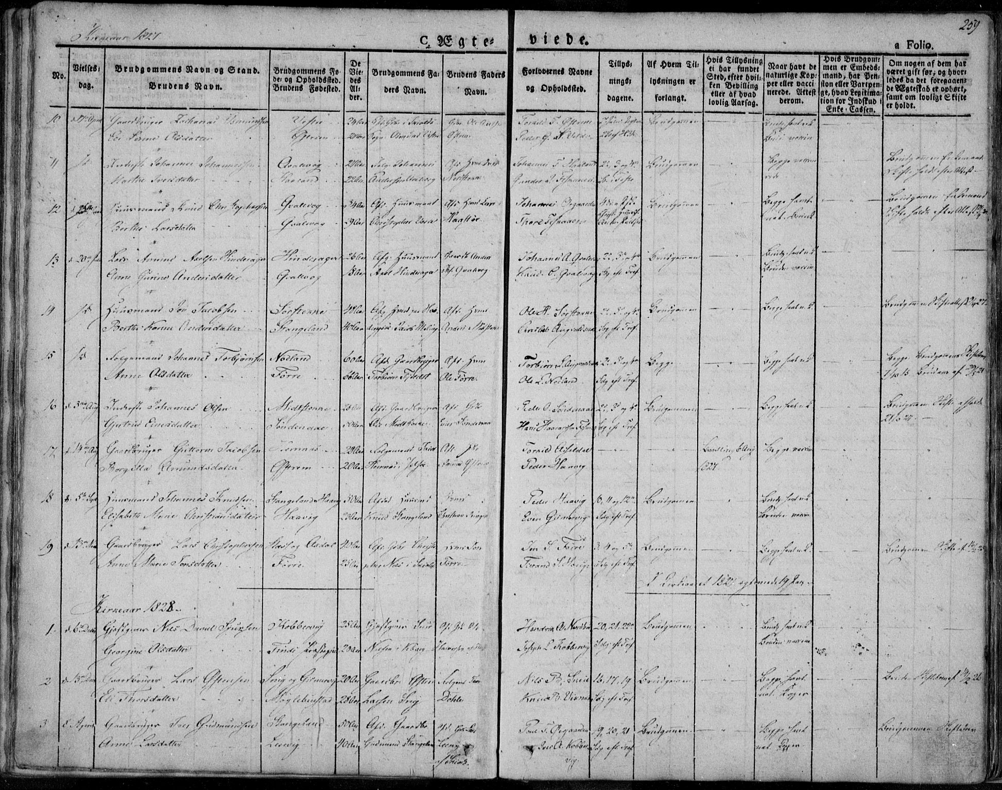 Avaldsnes sokneprestkontor, SAST/A -101851/H/Ha/Haa/L0005: Parish register (official) no. A 5.1, 1825-1841, p. 259