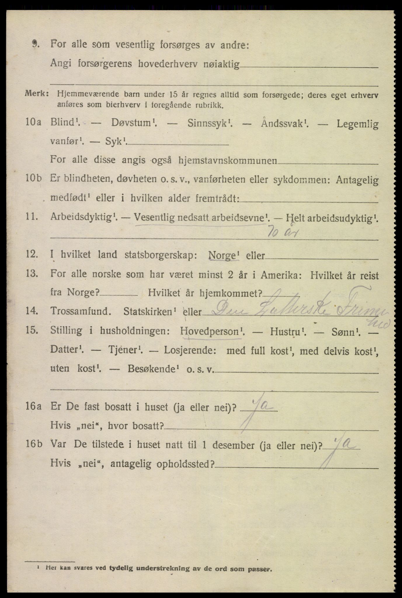 SAK, 1920 census for Øyestad, 1920, p. 10095