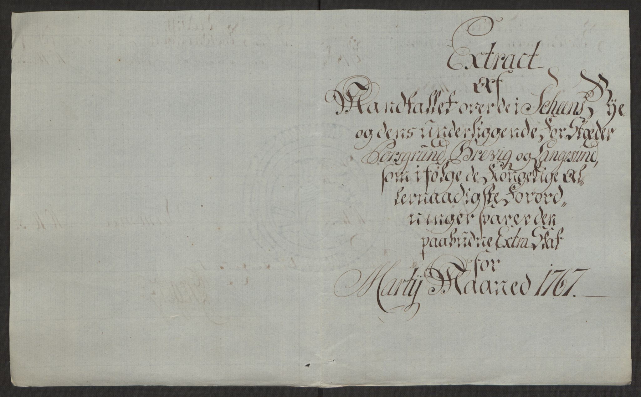 Rentekammeret inntil 1814, Reviderte regnskaper, Byregnskaper, AV/RA-EA-4066/R/Rj/L0198/0001: [J4] Kontribusjonsregnskap / Ekstraskatt, 1762-1768, p. 438