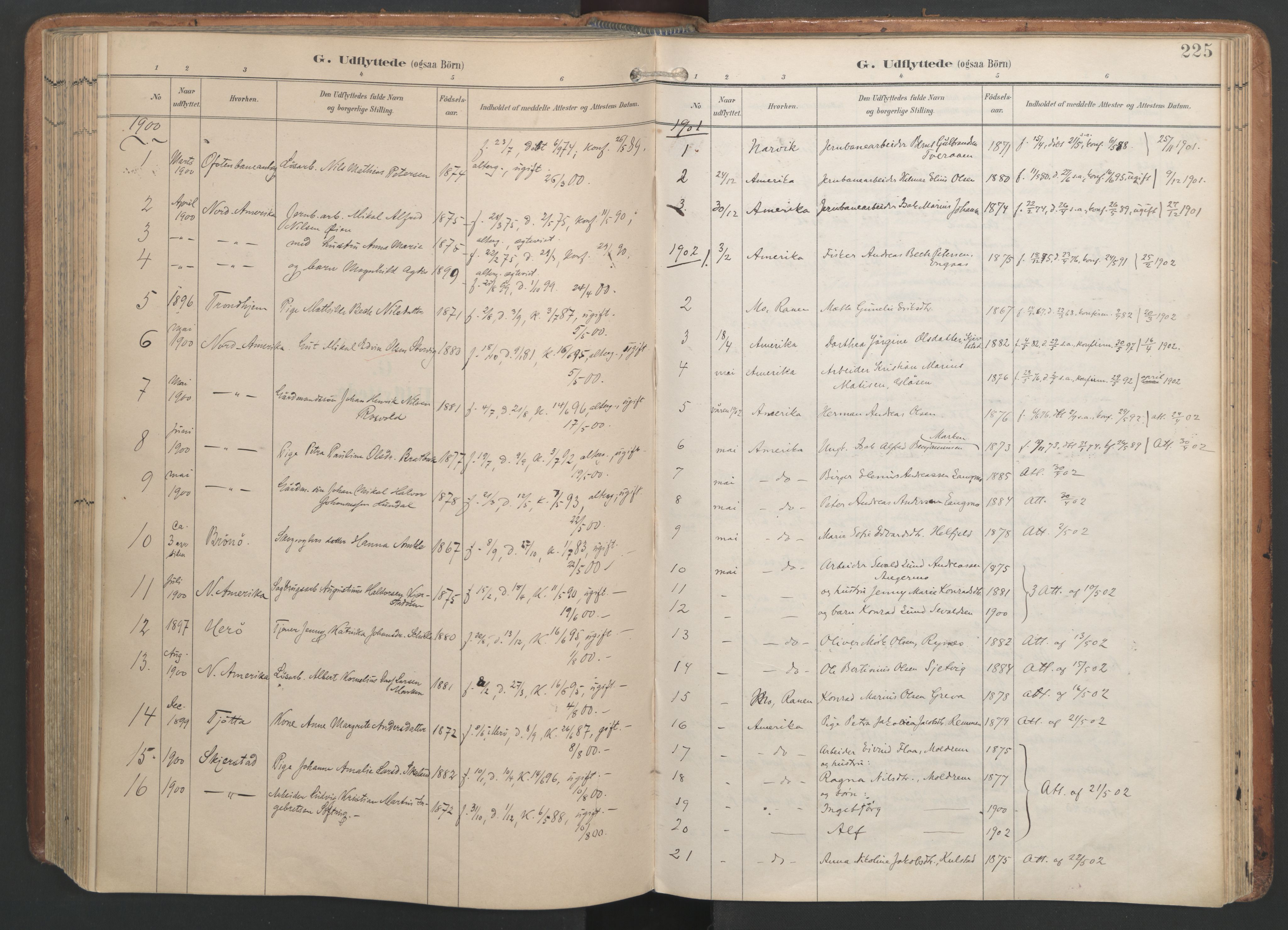 Ministerialprotokoller, klokkerbøker og fødselsregistre - Nordland, AV/SAT-A-1459/820/L0298: Parish register (official) no. 820A19, 1897-1915, p. 225