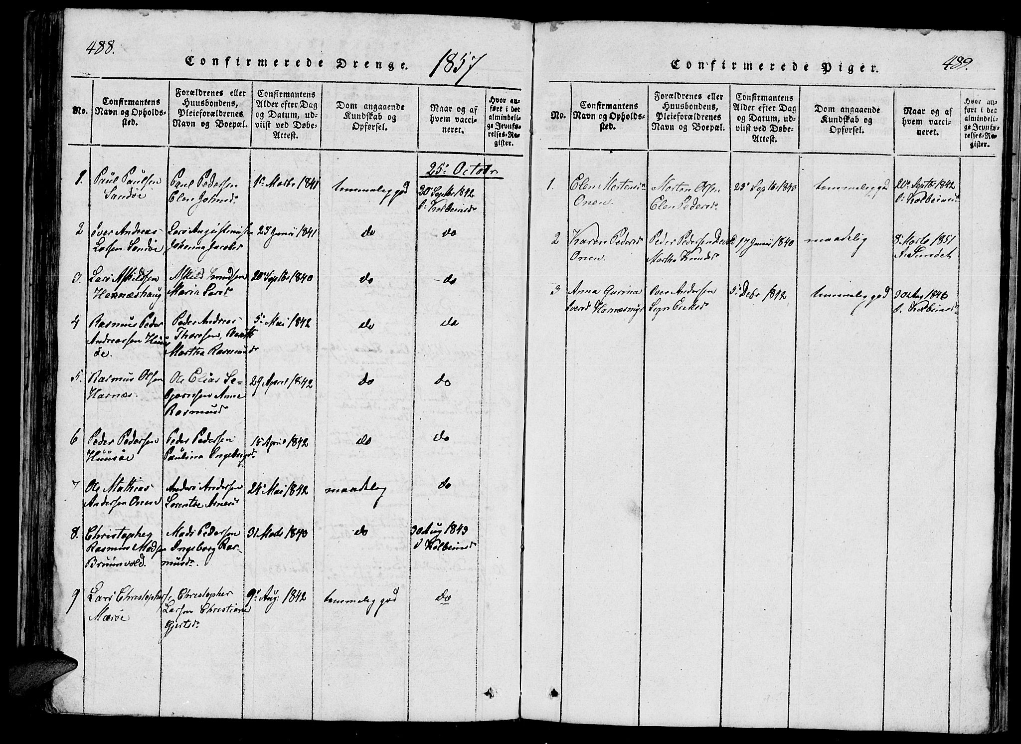 Ministerialprotokoller, klokkerbøker og fødselsregistre - Møre og Romsdal, AV/SAT-A-1454/561/L0727: Parish register (official) no. 561A01, 1817-1858, p. 488-489