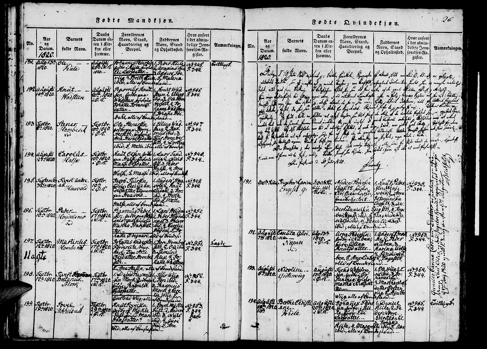 Ministerialprotokoller, klokkerbøker og fødselsregistre - Møre og Romsdal, AV/SAT-A-1454/511/L0138: Parish register (official) no. 511A05, 1817-1832, p. 26