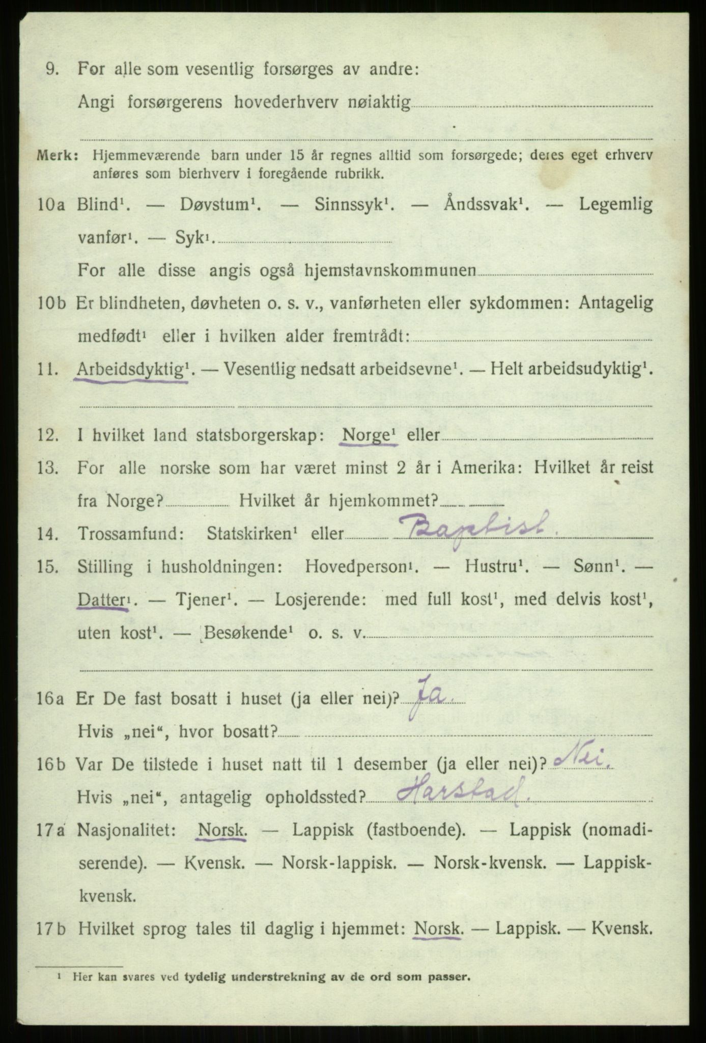 SATØ, 1920 census for Trondenes, 1920, p. 9352