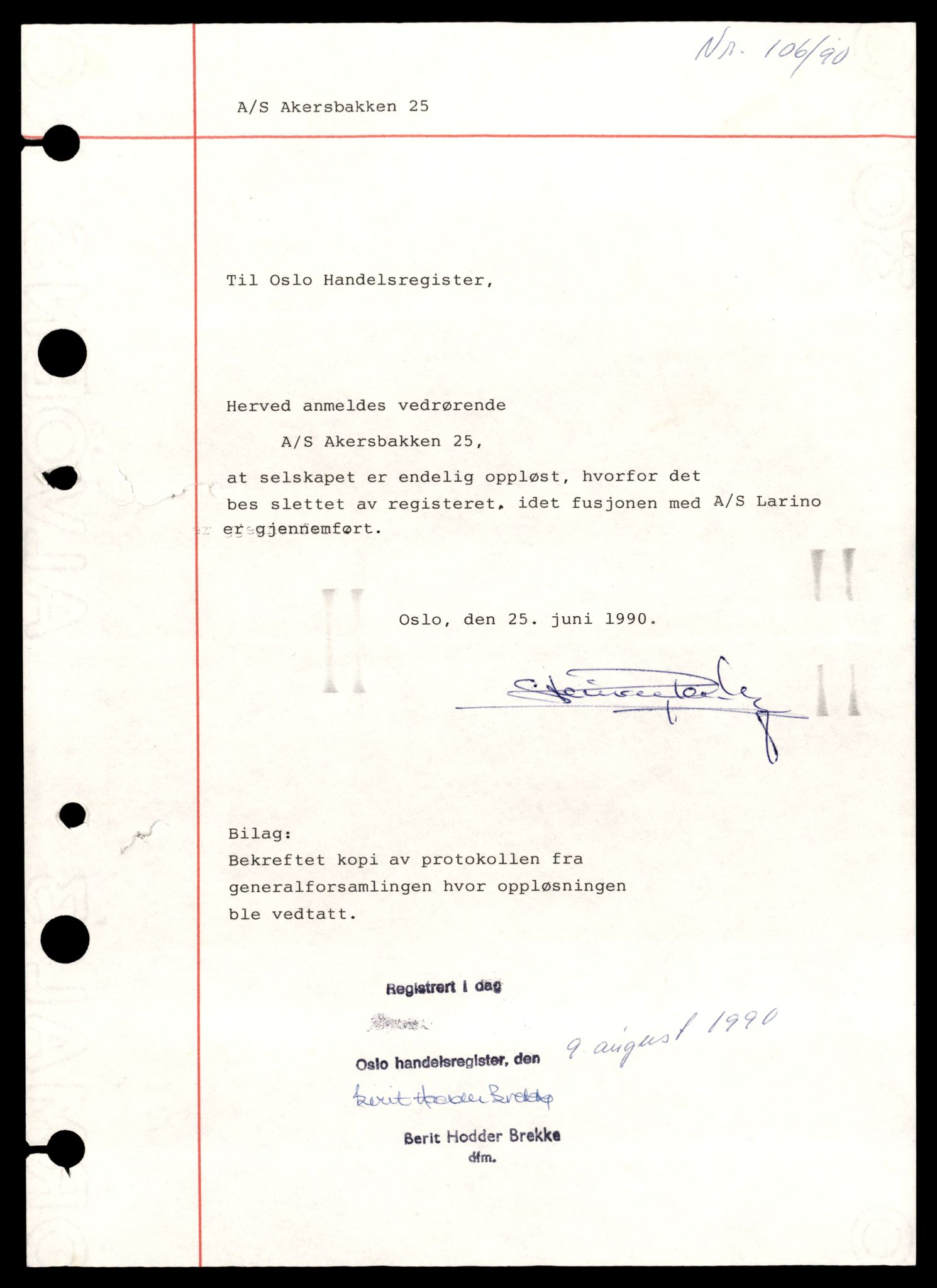 Oslo byfogd, Handelsregisteret, SAT/A-10867/G/Gb/Gbb/L0131: Registreringsmeldinger oppløste firma, A-Å, 1944-1990, p. 1