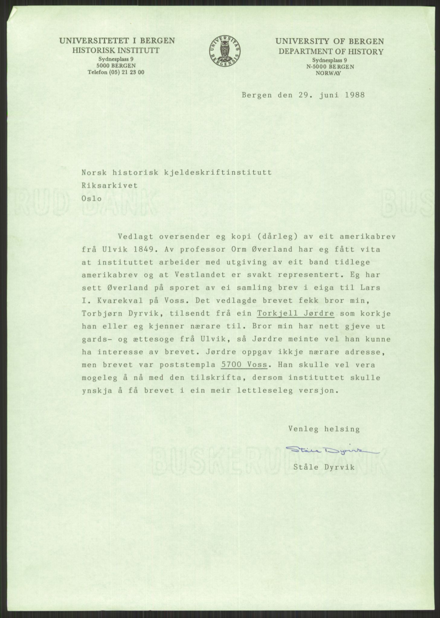 Samlinger til kildeutgivelse, Amerikabrevene, AV/RA-EA-4057/F/L0031: Innlån fra Hordaland: Hereid - Måkestad, 1838-1914, p. 19