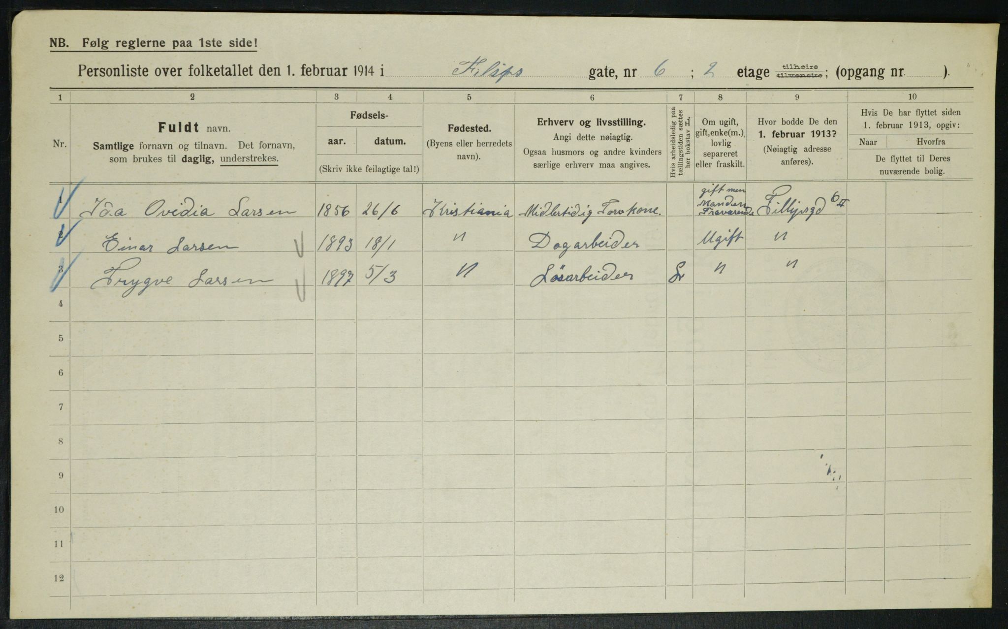 OBA, Municipal Census 1914 for Kristiania, 1914, p. 24405