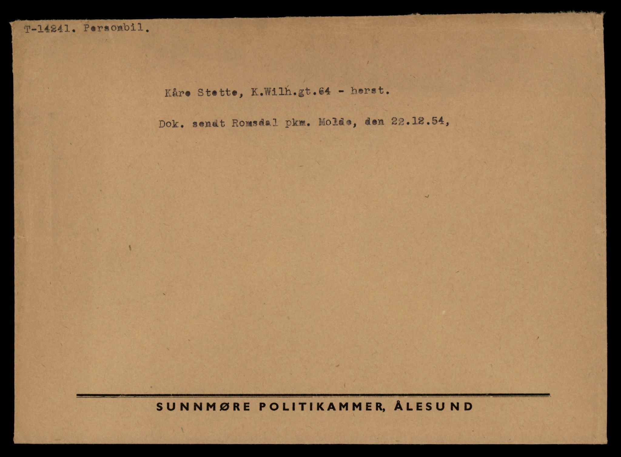Møre og Romsdal vegkontor - Ålesund trafikkstasjon, AV/SAT-A-4099/F/Fe/L0044: Registreringskort for kjøretøy T 14205 - T 14319, 1927-1998, p. 1074