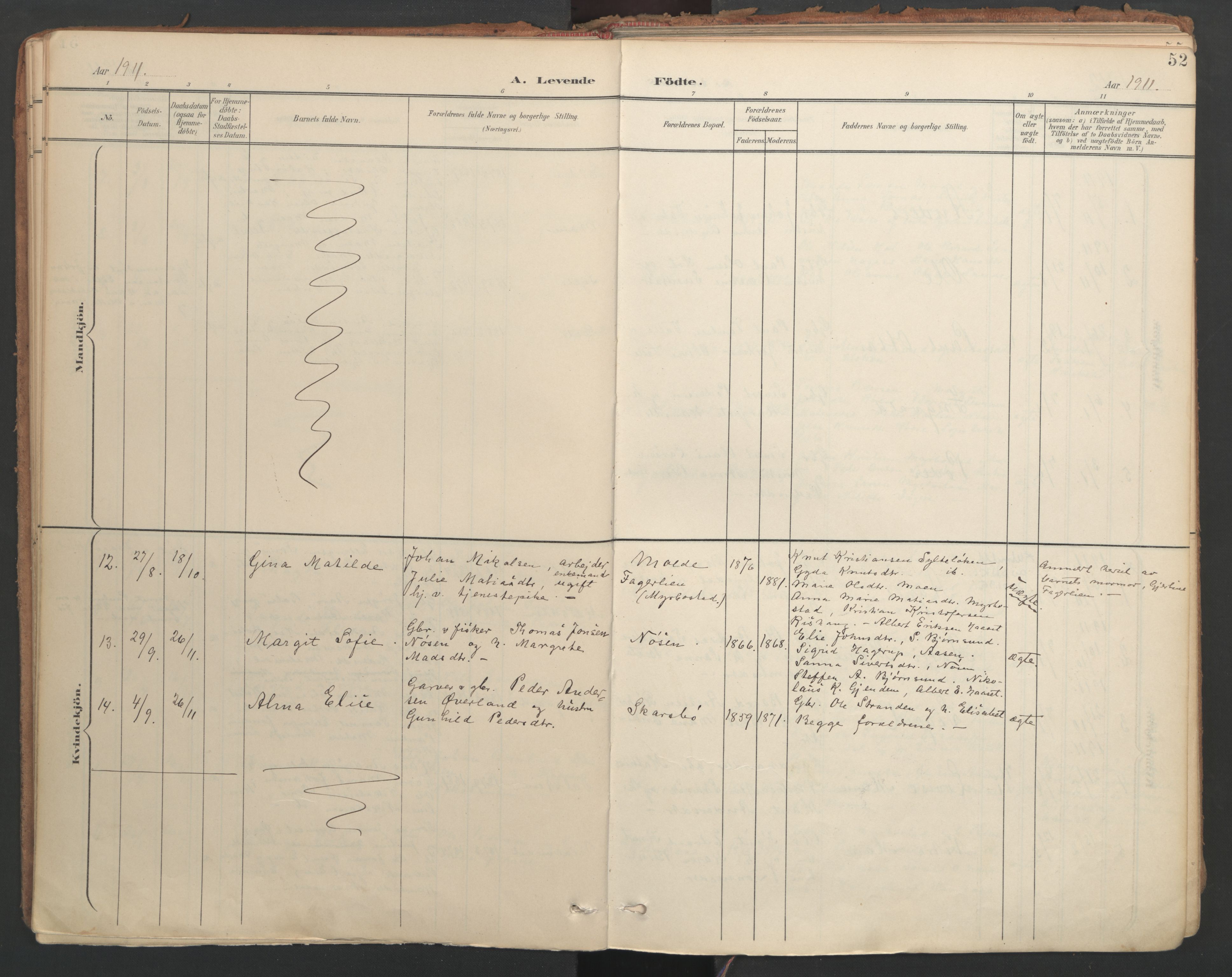 Ministerialprotokoller, klokkerbøker og fødselsregistre - Møre og Romsdal, AV/SAT-A-1454/564/L0741: Parish register (official) no. 564A02, 1900-1976, p. 52