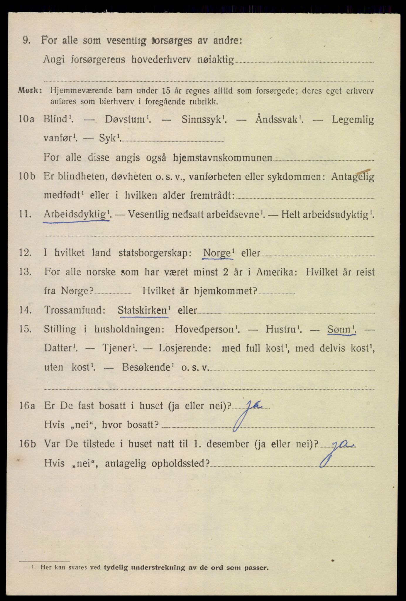 SAK, 1920 census for Birkenes, 1920, p. 790