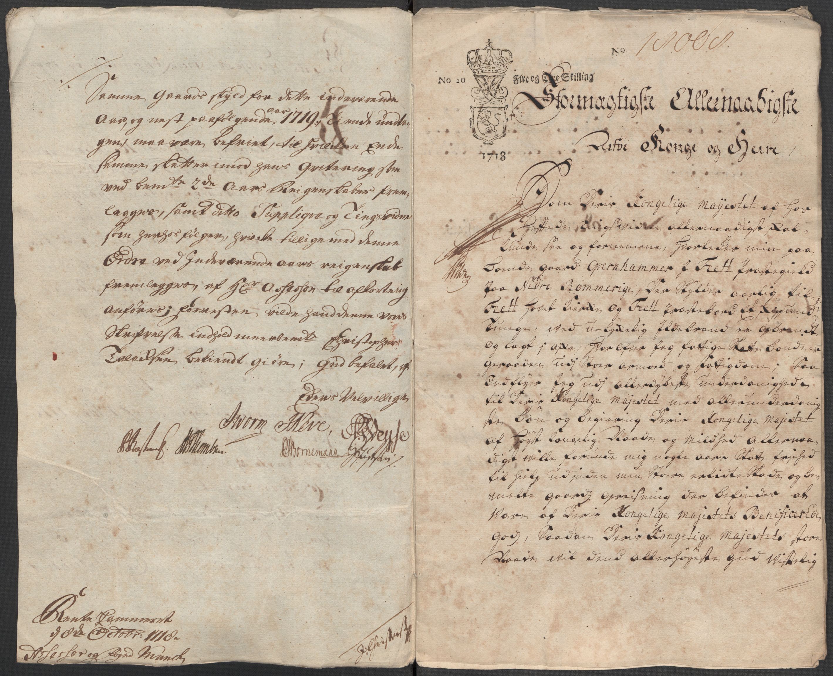 Rentekammeret inntil 1814, Reviderte regnskaper, Fogderegnskap, AV/RA-EA-4092/R11/L0600: Fogderegnskap Nedre Romerike, 1718, p. 261