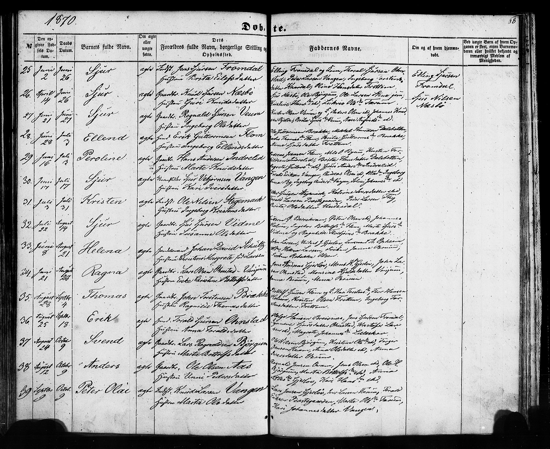 Aurland sokneprestembete, AV/SAB-A-99937/H/Ha/Haa/L0008: Parish register (official) no. A 8, 1853-1879, p. 68