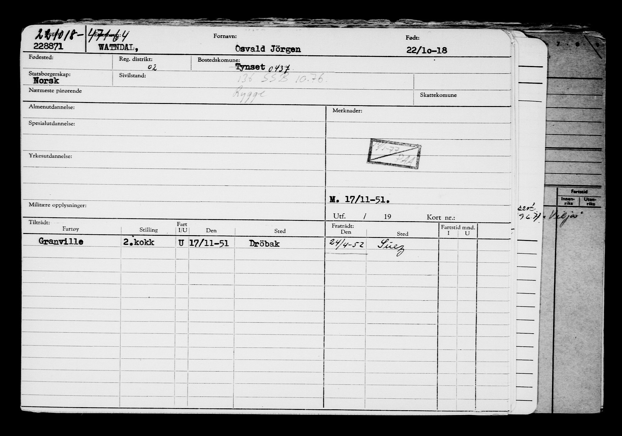 Direktoratet for sjømenn, AV/RA-S-3545/G/Gb/L0163: Hovedkort, 1918, p. 465