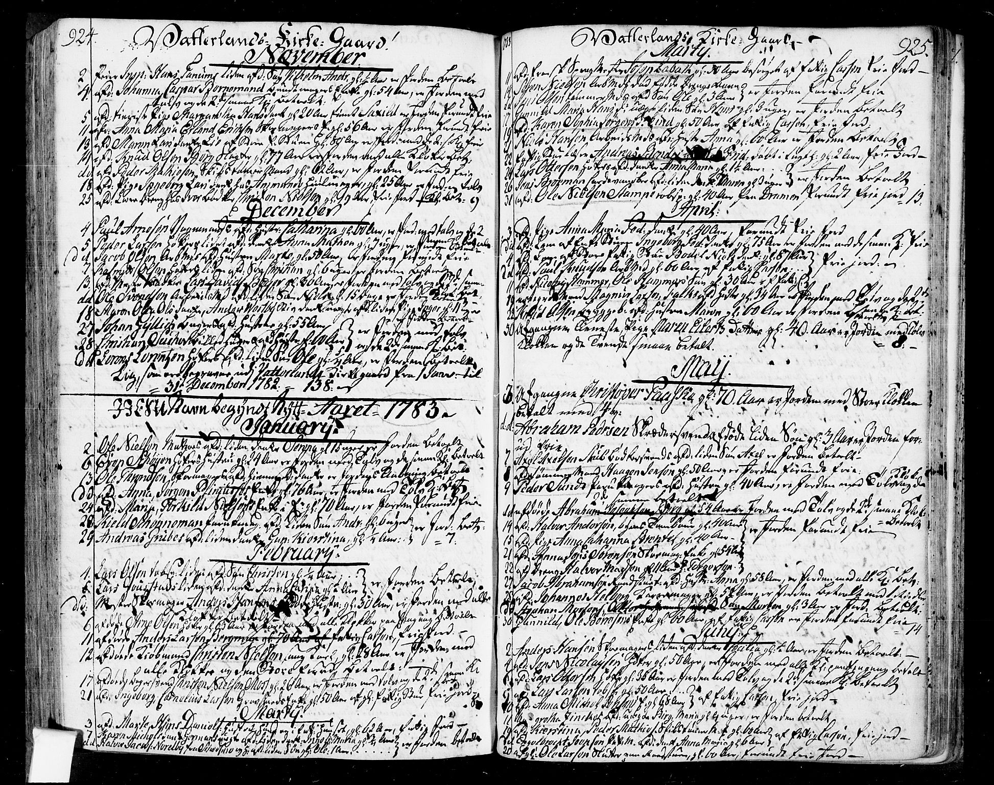 Oslo domkirke Kirkebøker, SAO/A-10752/F/Fa/L0004: Parish register (official) no. 4, 1743-1786, p. 924-925