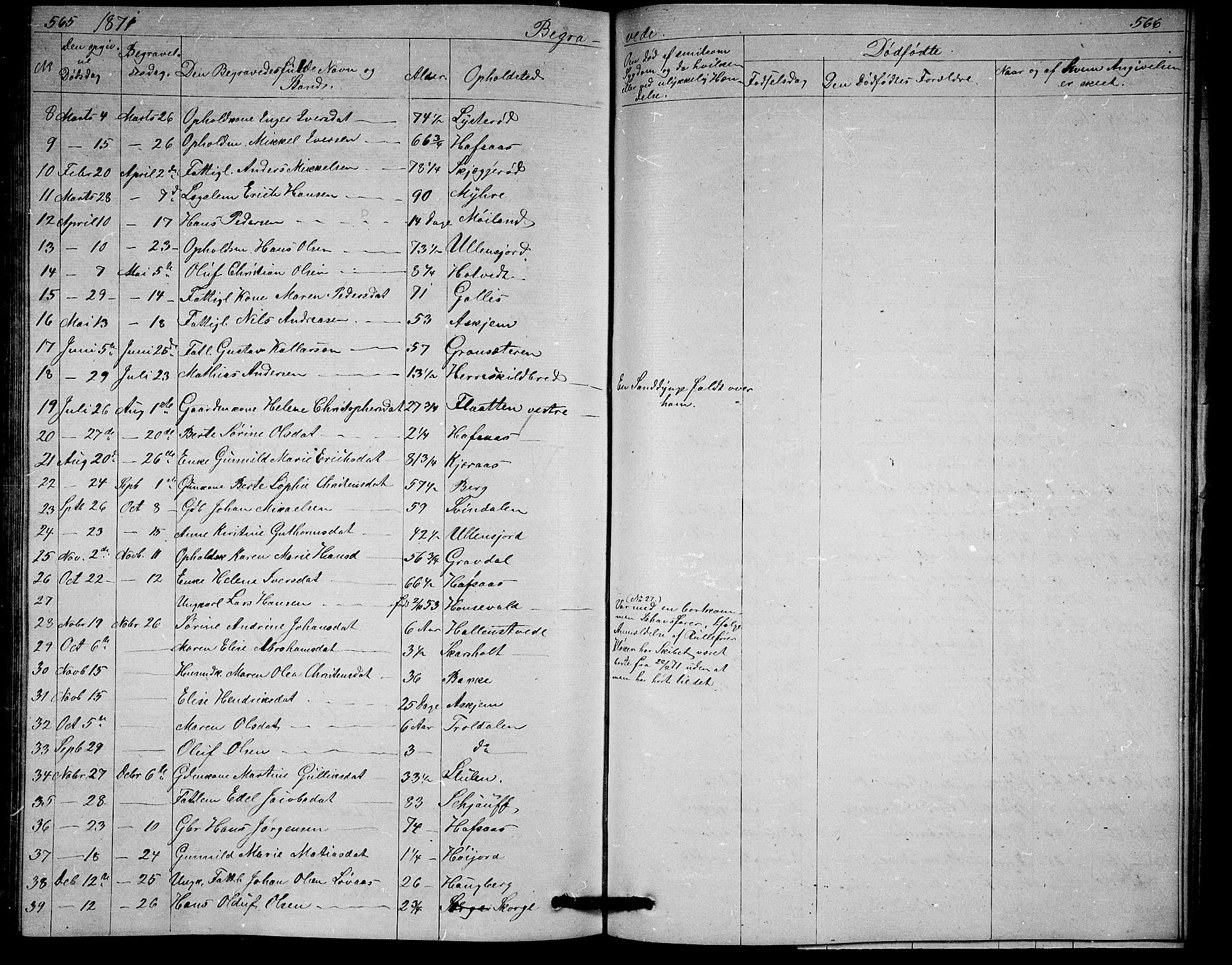 Andebu kirkebøker, AV/SAKO-A-336/G/Ga/L0004: Parish register (copy) no. I 4, 1868-1882, p. 565-566