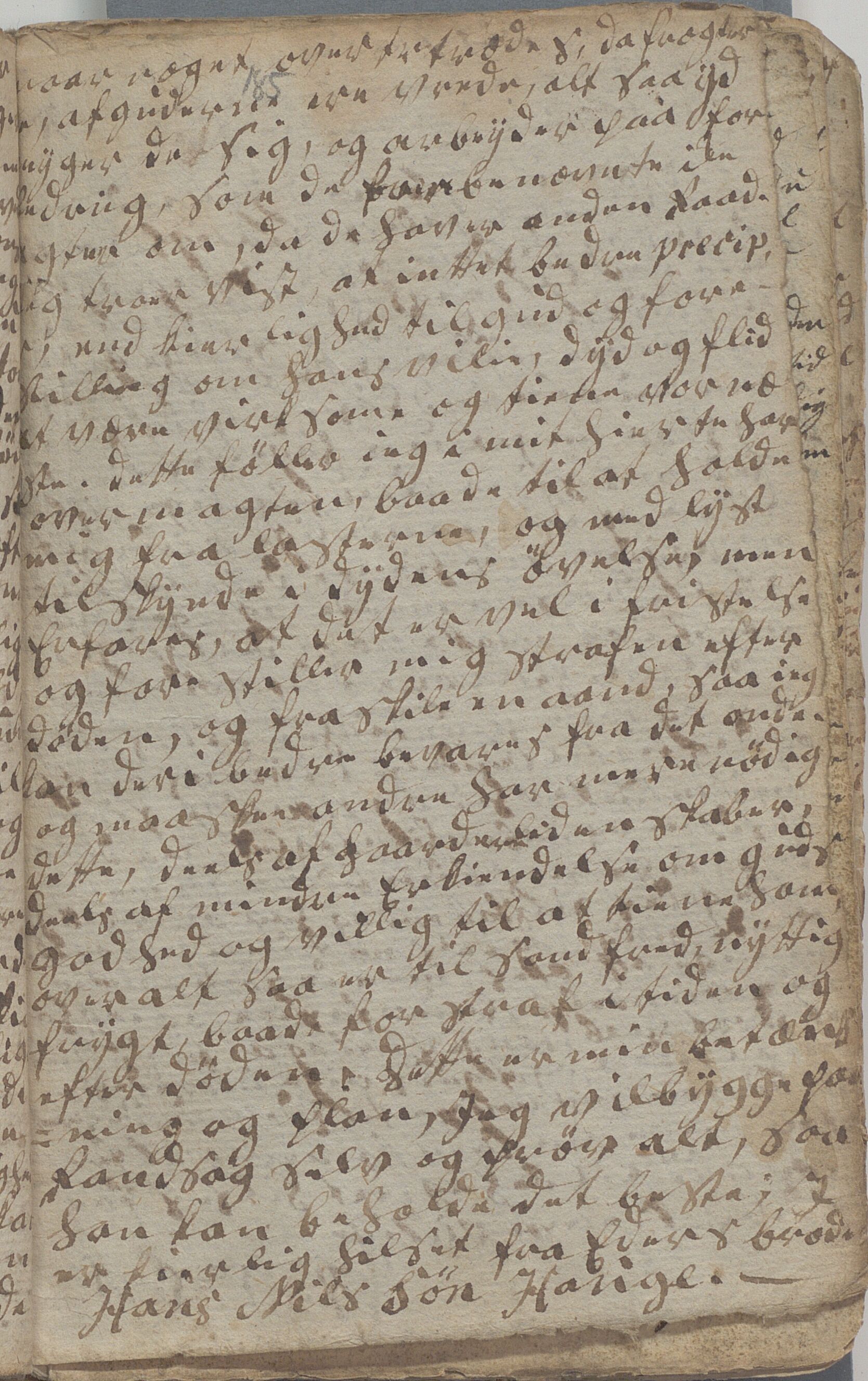 Heggtveitsamlingen, TMF/A-1007/H/L0046/0007: Brev, kopibøker, prekener, manus etc.  / "Fossem" - Kopibok. Sanger og brev, 1800-1802, p. 185