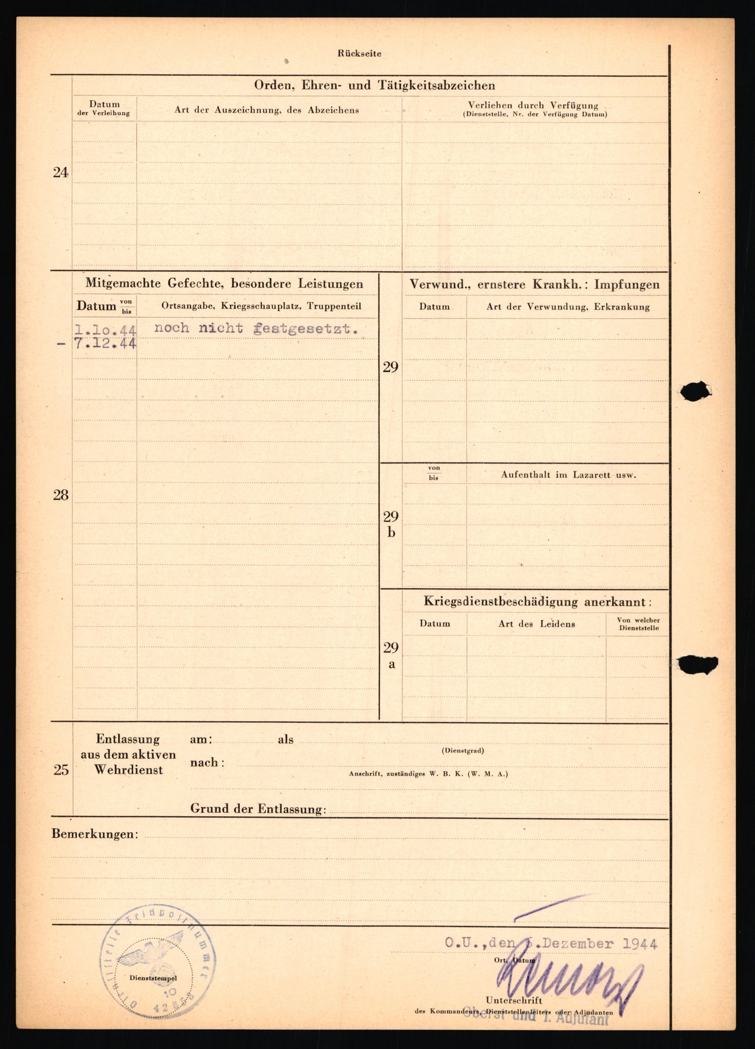 Forsvarets Overkommando. 2 kontor. Arkiv 11.4. Spredte tyske arkivsaker, AV/RA-RAFA-7031/D/Dar/Dara/L0018: Personalbøker, 1940-1945, p. 1206