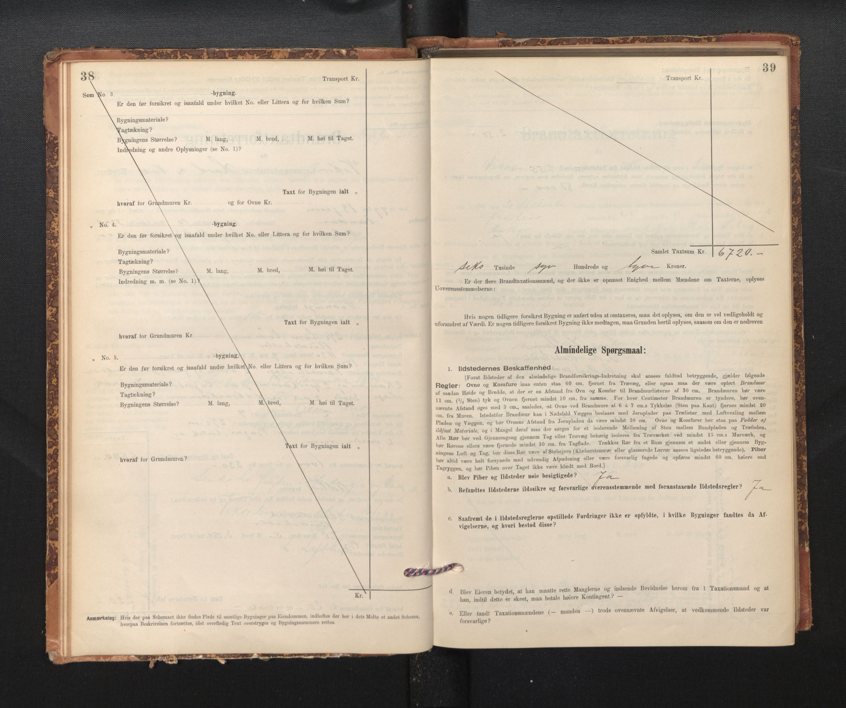 Lensmannen i Kvam, AV/SAB-A-33201/0012/L0005: Branntakstprotokoll, skjematakst, 1894-1913, p. 38-39