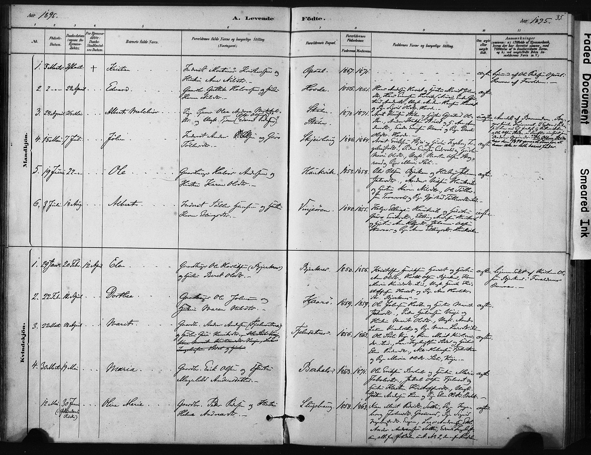 Ministerialprotokoller, klokkerbøker og fødselsregistre - Sør-Trøndelag, SAT/A-1456/631/L0512: Parish register (official) no. 631A01, 1879-1912, p. 35
