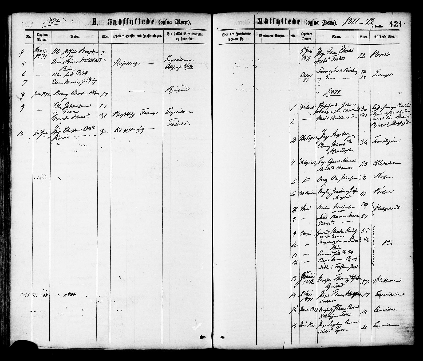 Ministerialprotokoller, klokkerbøker og fødselsregistre - Sør-Trøndelag, AV/SAT-A-1456/646/L0613: Parish register (official) no. 646A11, 1870-1884, p. 421