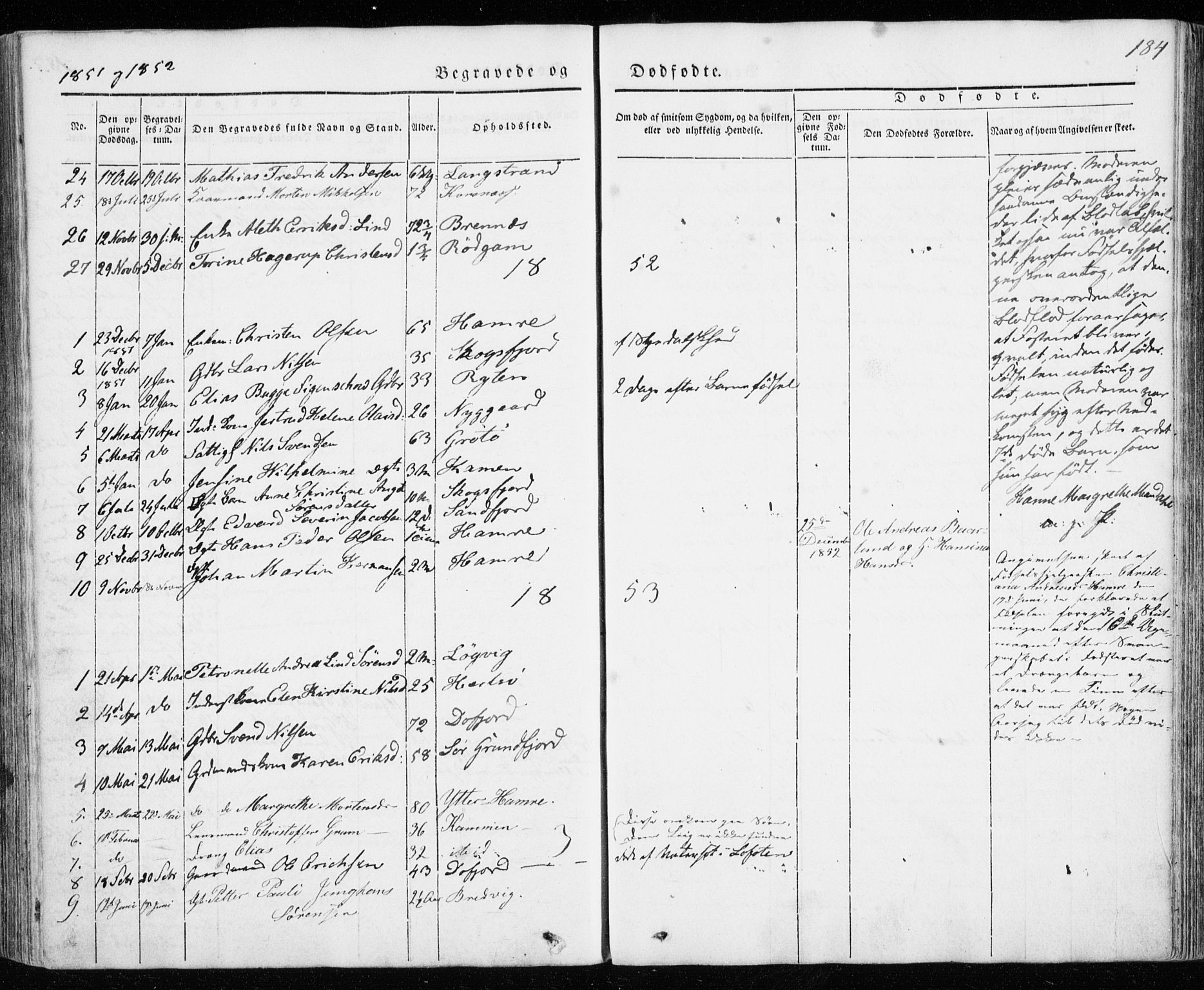 Karlsøy sokneprestembete, SATØ/S-1299/H/Ha/Haa/L0009kirke: Parish register (official) no. 9, 1838-1867, p. 184