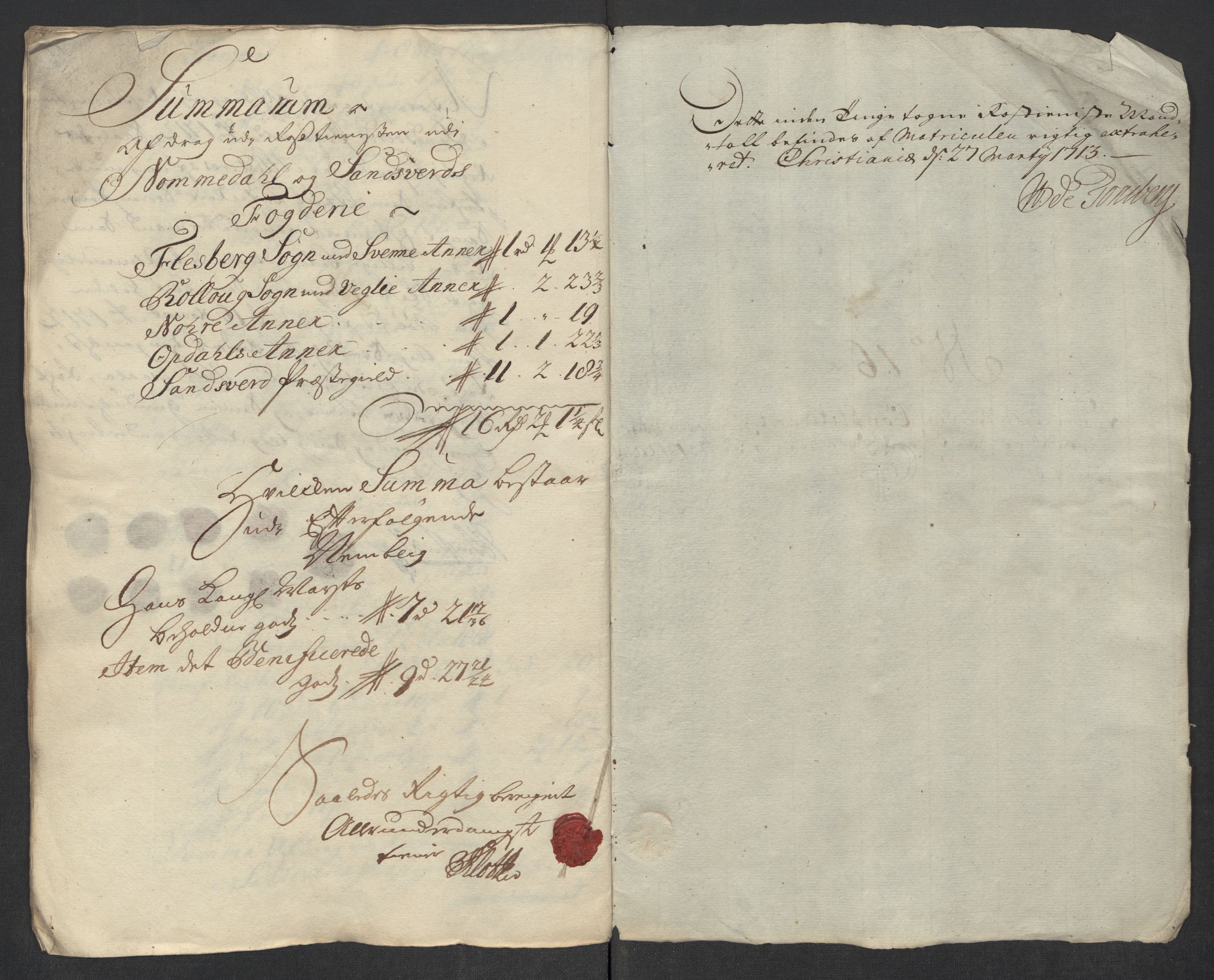 Rentekammeret inntil 1814, Reviderte regnskaper, Fogderegnskap, AV/RA-EA-4092/R24/L1587: Fogderegnskap Numedal og Sandsvær, 1712, p. 339