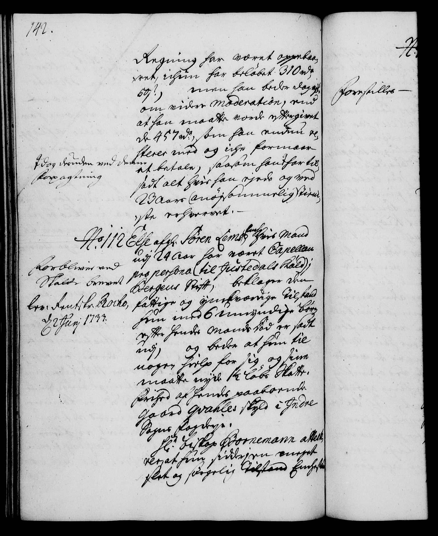 Rentekammeret, Kammerkanselliet, RA/EA-3111/G/Gh/Gha/L0015: Norsk ekstraktmemorialprotokoll (merket RK 53.60), 1733, p. 142