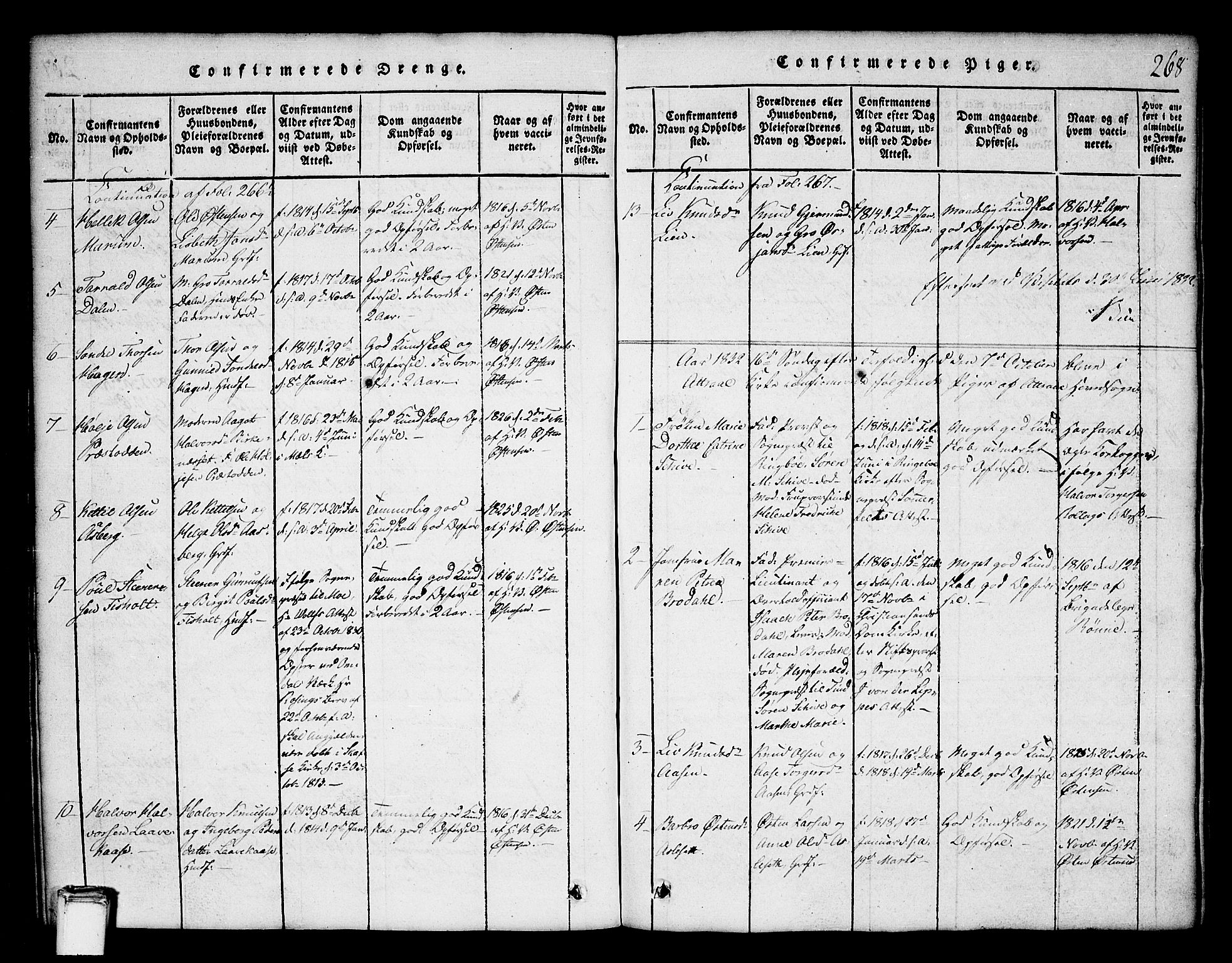 Tinn kirkebøker, SAKO/A-308/G/Ga/L0001: Parish register (copy) no. I 1, 1815-1850, p. 268