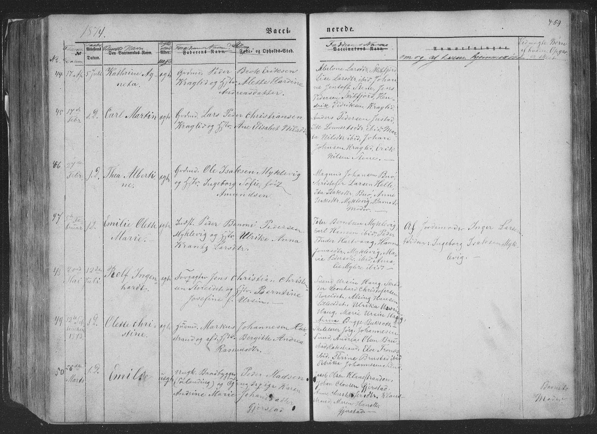 Ministerialprotokoller, klokkerbøker og fødselsregistre - Nordland, SAT/A-1459/881/L1165: Parish register (copy) no. 881C02, 1854-1876, p. 469