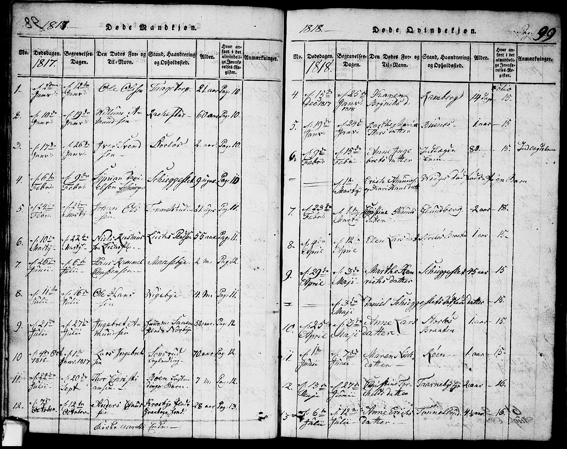 Rødenes prestekontor Kirkebøker, AV/SAO-A-2005/G/Ga/L0001: Parish register (copy) no.  I 1, 1814-1841, p. 99