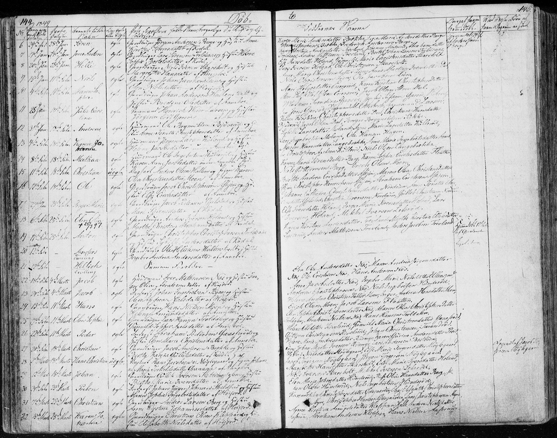 Andebu kirkebøker, AV/SAKO-A-336/F/Fa/L0004: Parish register (official) no. 4, 1829-1856, p. 144-145