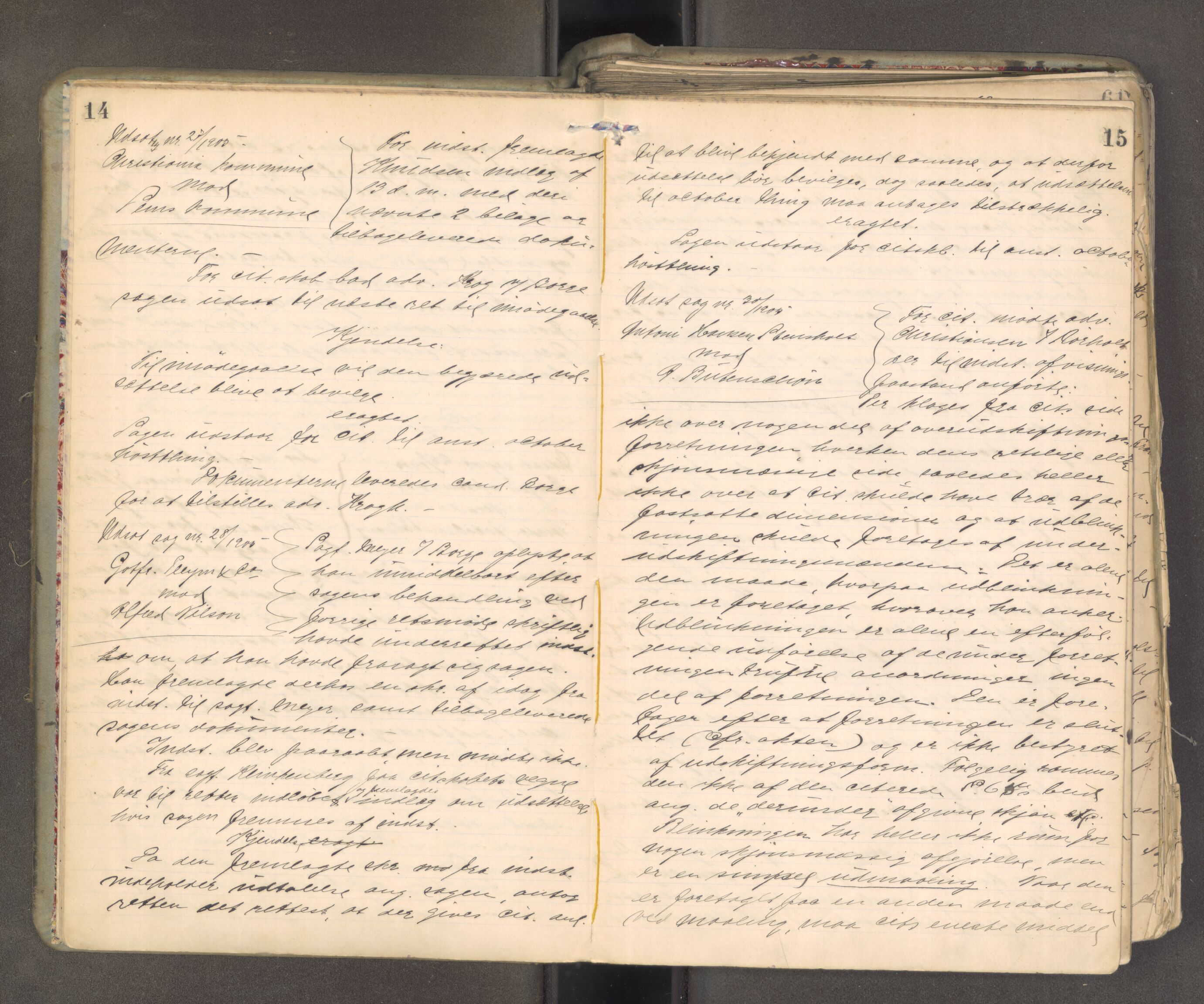 Søndre Jarlsberg sorenskriveri, AV/SAKO-A-129/F/Fa/L0045: Tingbok, 1905-1907, p. 14-15