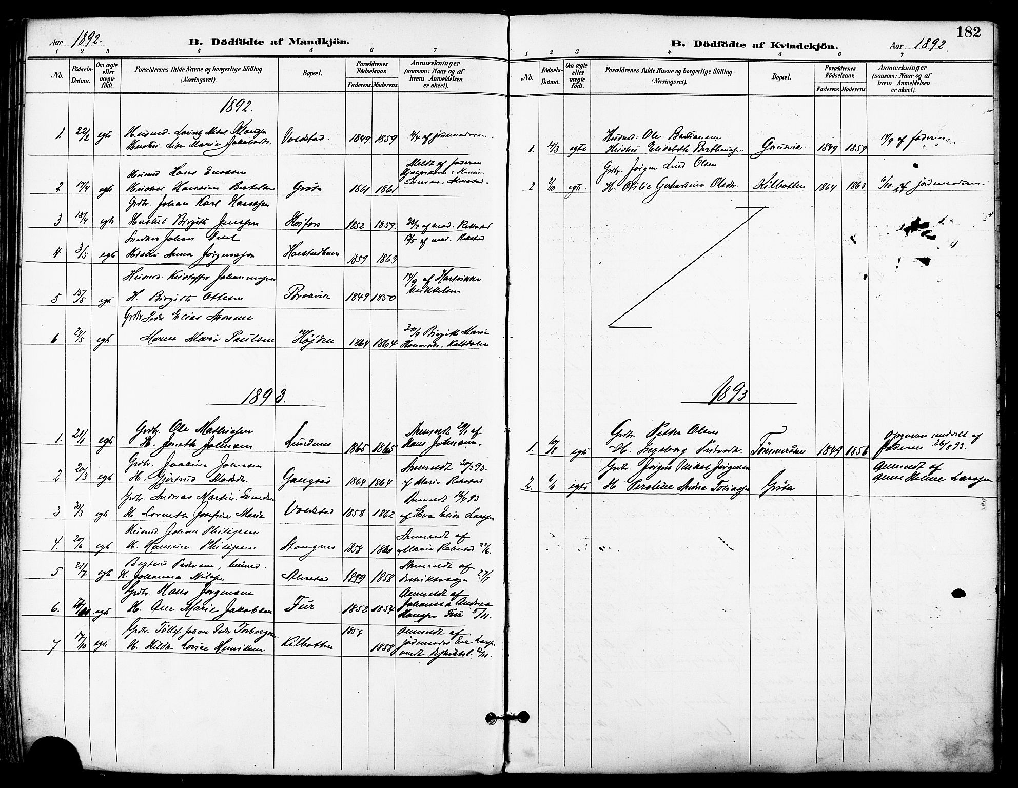 Trondenes sokneprestkontor, AV/SATØ-S-1319/H/Ha/L0016kirke: Parish register (official) no. 16, 1890-1898, p. 182