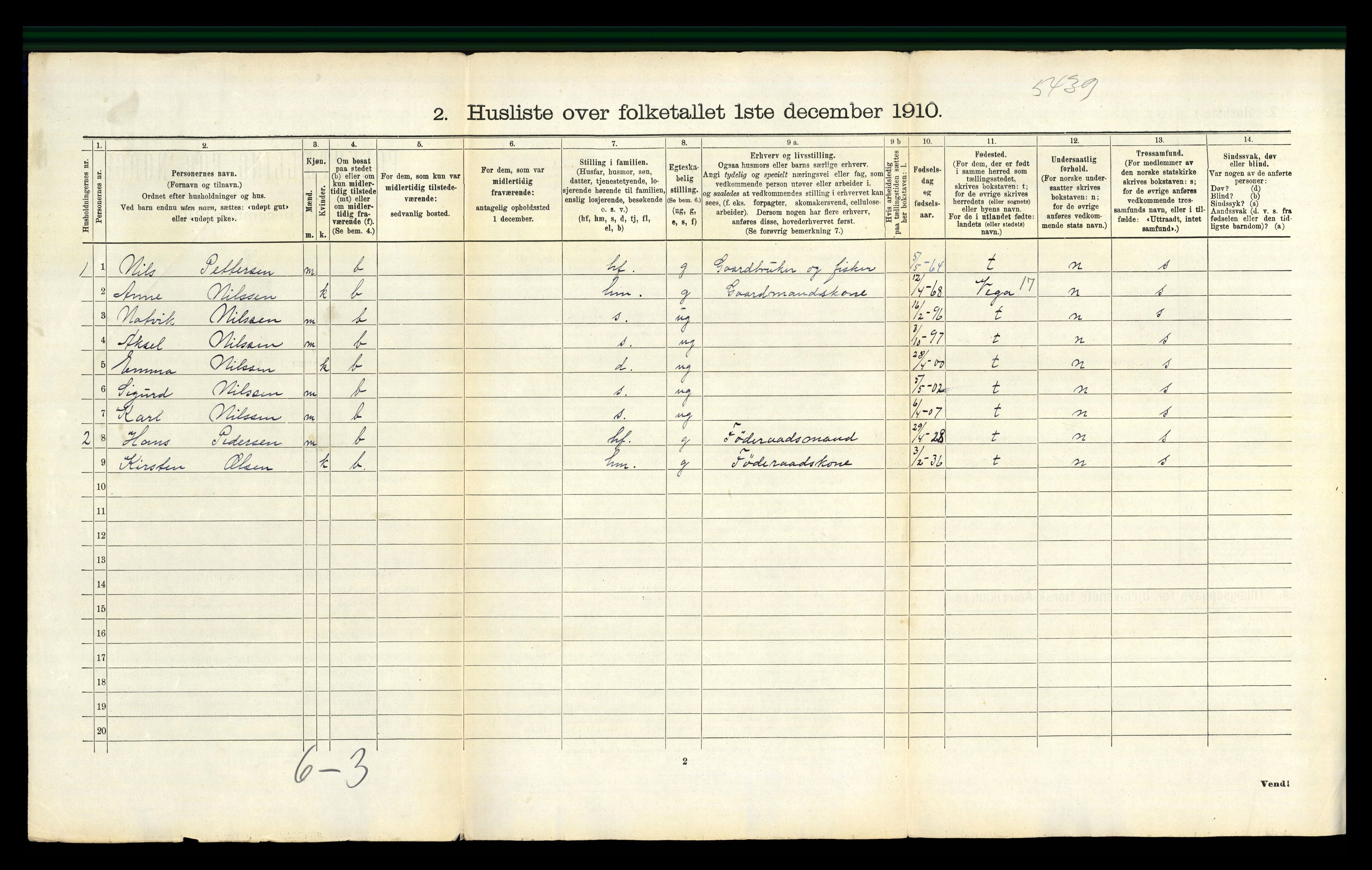 RA, 1910 census for Brønnøy, 1910, p. 1034