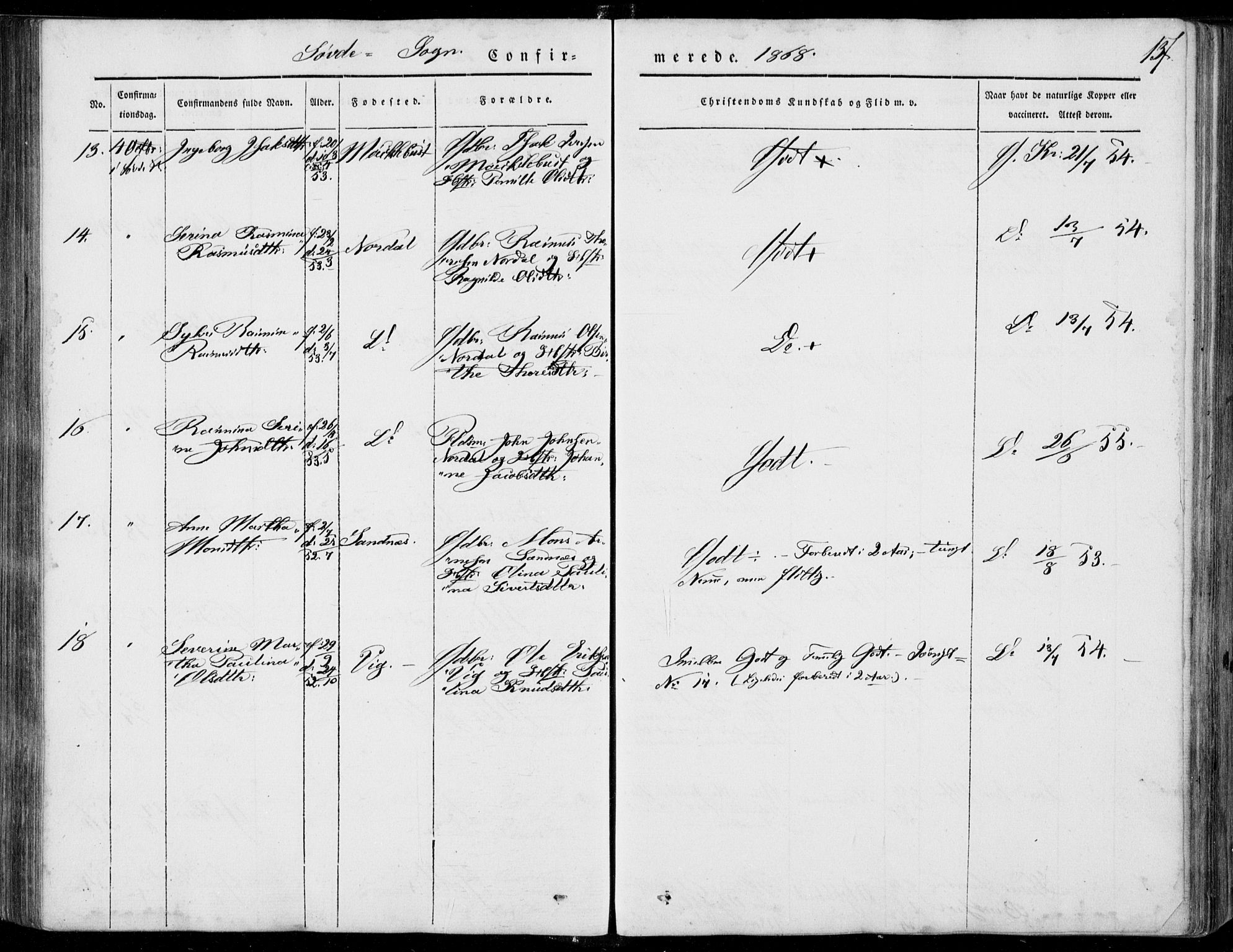 Ministerialprotokoller, klokkerbøker og fødselsregistre - Møre og Romsdal, AV/SAT-A-1454/502/L0023: Parish register (official) no. 502A01, 1844-1873, p. 137