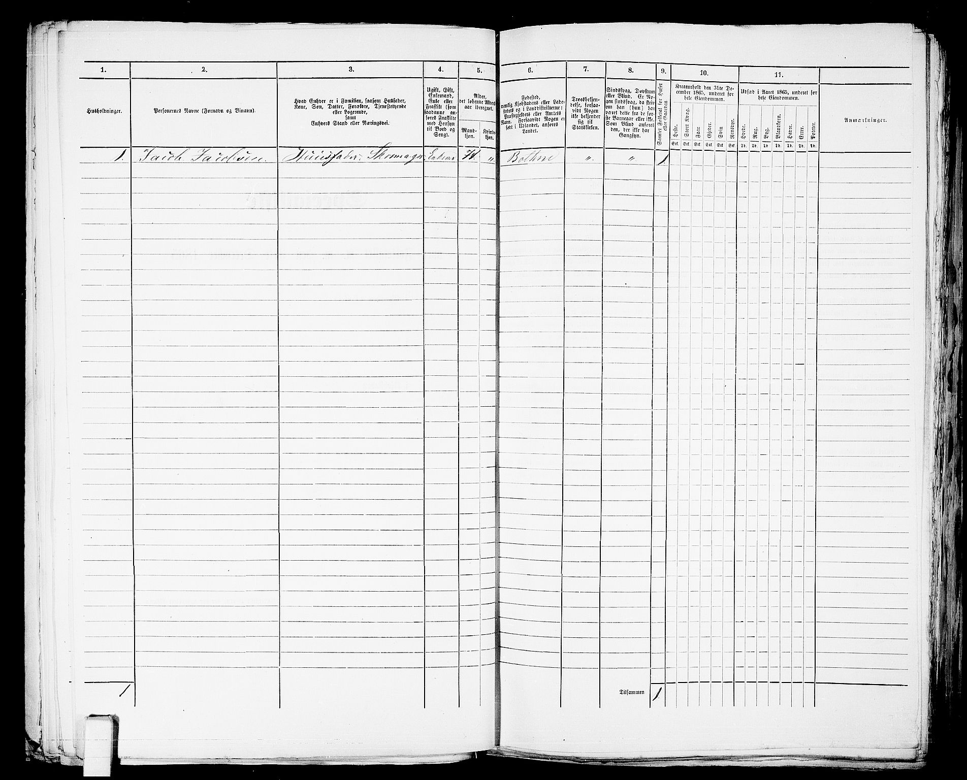 RA, 1865 census for Botne/Holmestrand, 1865, p. 83