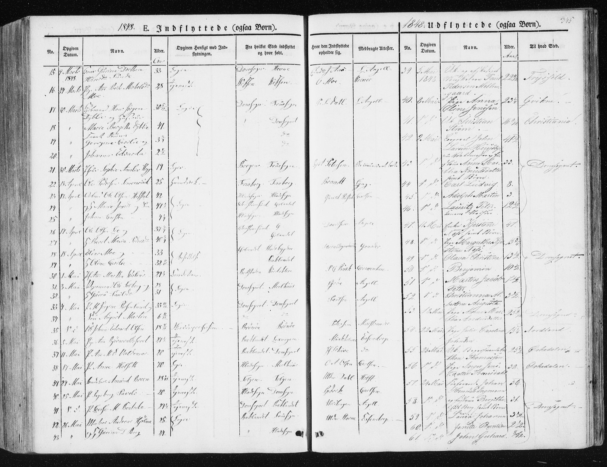 Ministerialprotokoller, klokkerbøker og fødselsregistre - Sør-Trøndelag, AV/SAT-A-1456/602/L0110: Parish register (official) no. 602A08, 1840-1854, p. 345