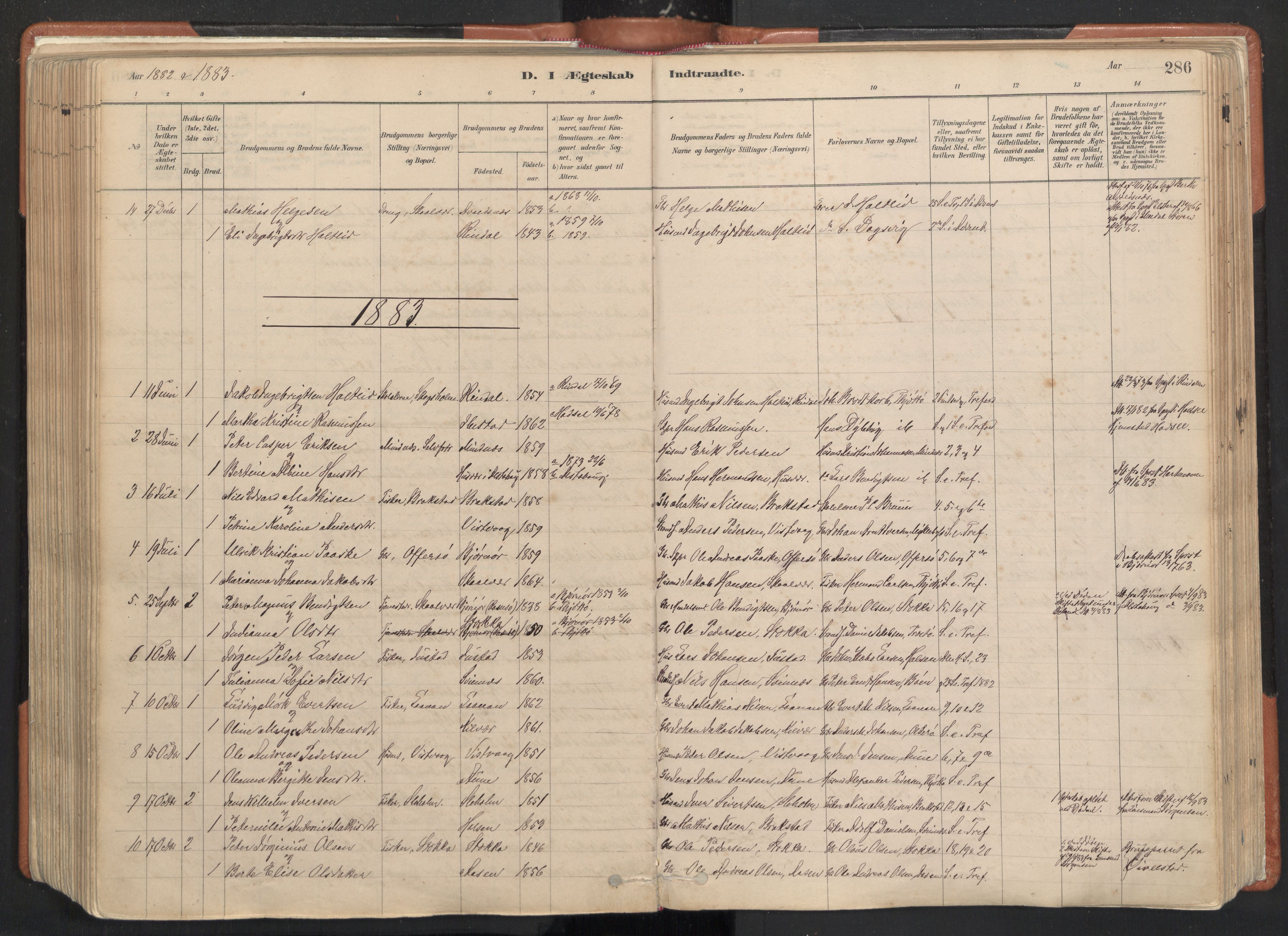 Ministerialprotokoller, klokkerbøker og fødselsregistre - Nordland, SAT/A-1459/817/L0264: Parish register (official) no. 817A04, 1878-1907, p. 286
