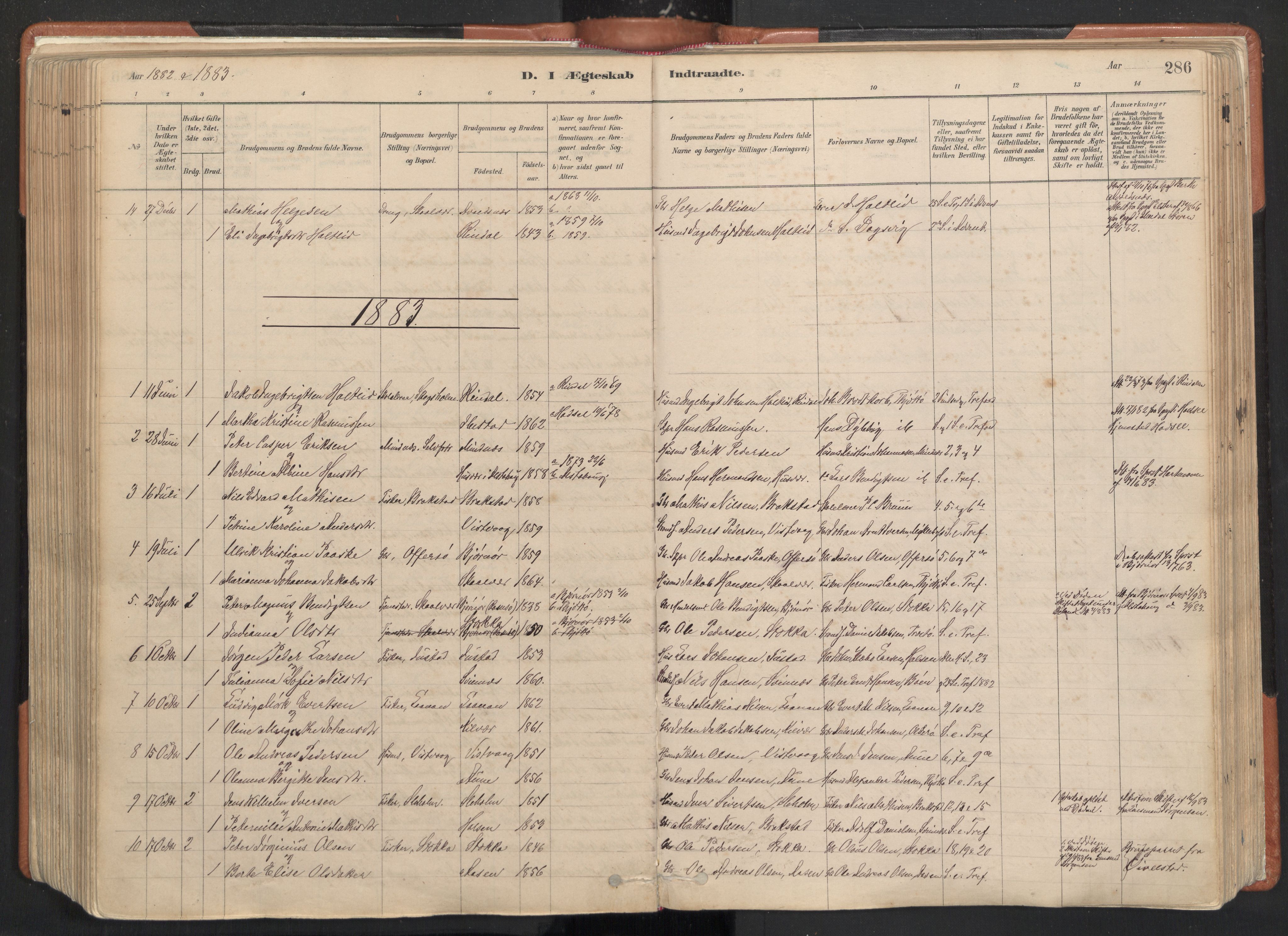 Ministerialprotokoller, klokkerbøker og fødselsregistre - Nordland, AV/SAT-A-1459/817/L0264: Parish register (official) no. 817A04, 1878-1907, p. 286