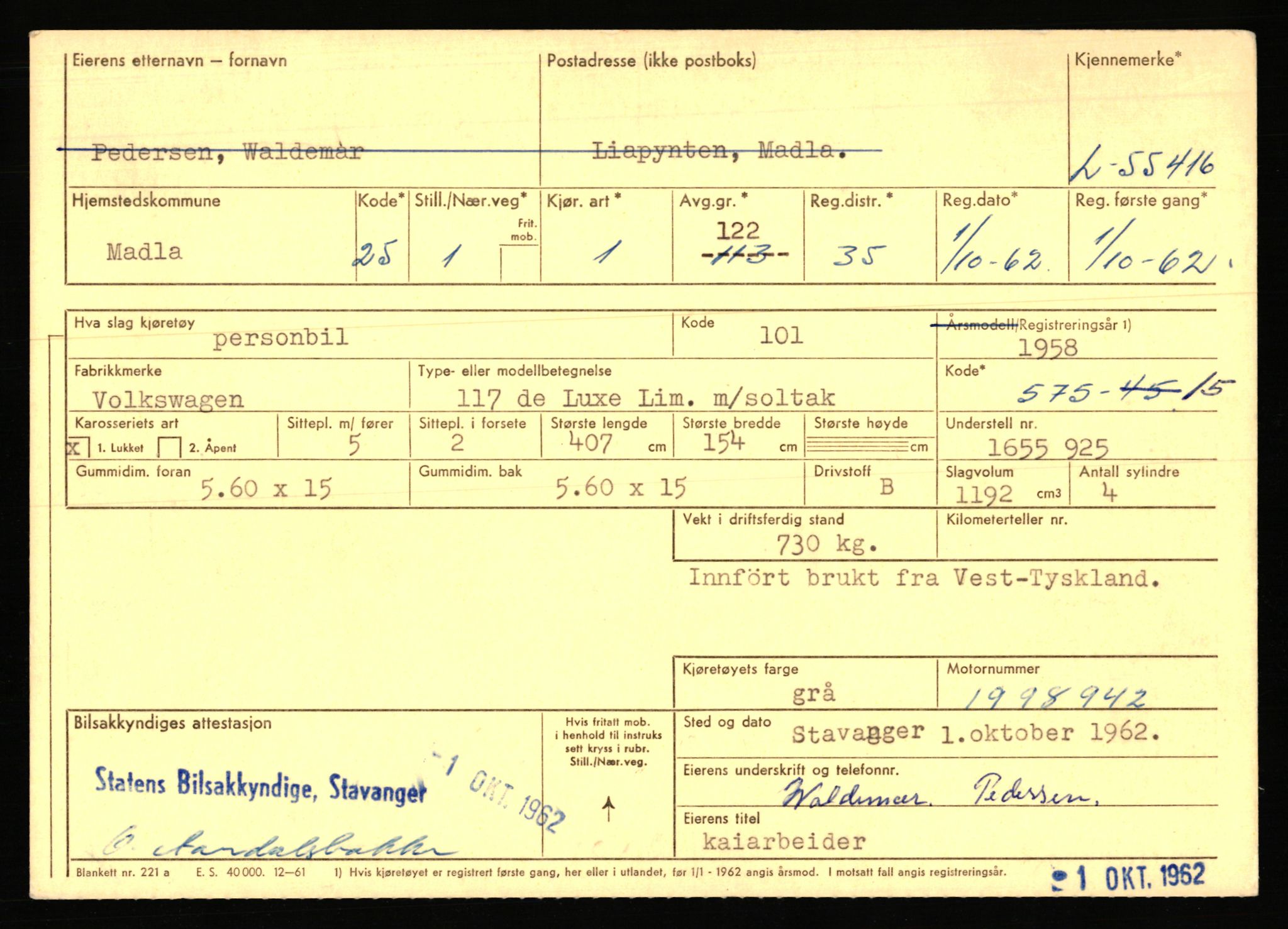 Stavanger trafikkstasjon, SAST/A-101942/0/F/L0054: L-54200 - L-55699, 1930-1971, p. 2383