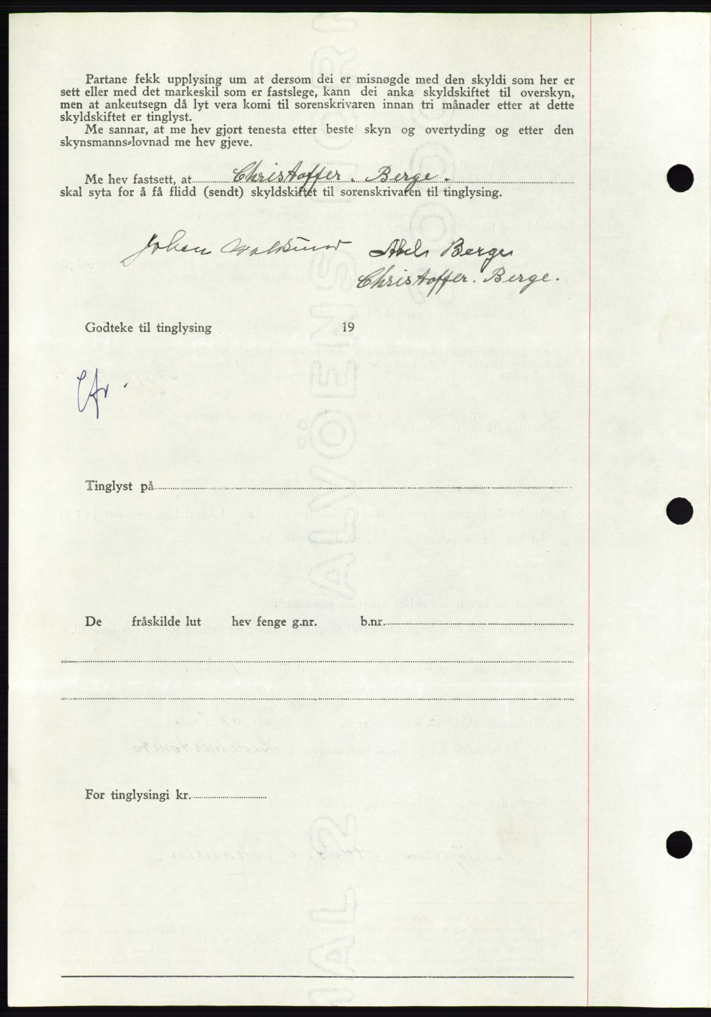 Søre Sunnmøre sorenskriveri, AV/SAT-A-4122/1/2/2C/L0078: Mortgage book no. 4A, 1946-1946, Diary no: : 341/1946