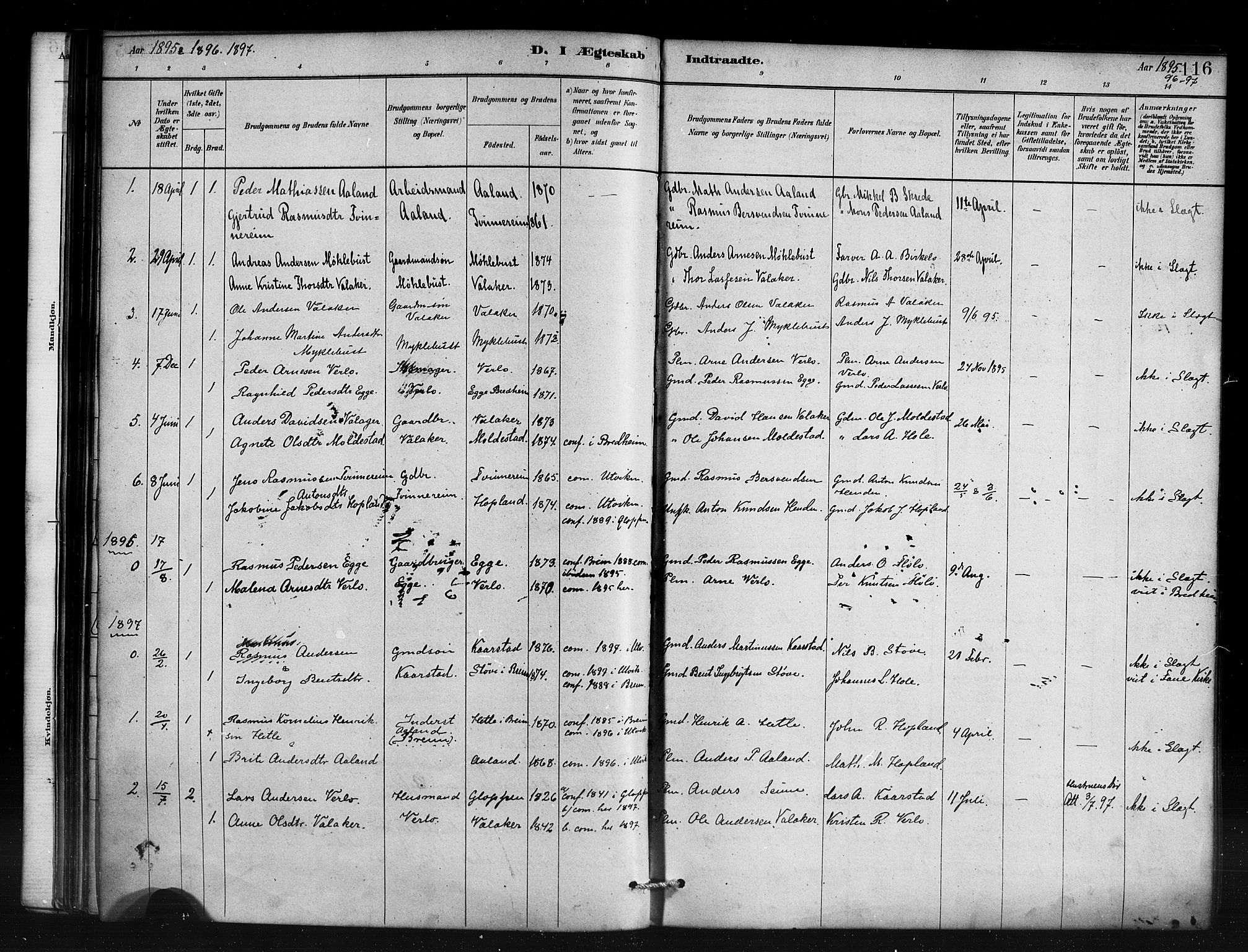 Innvik sokneprestembete, AV/SAB-A-80501: Parish register (official) no. D 1, 1879-1900, p. 116